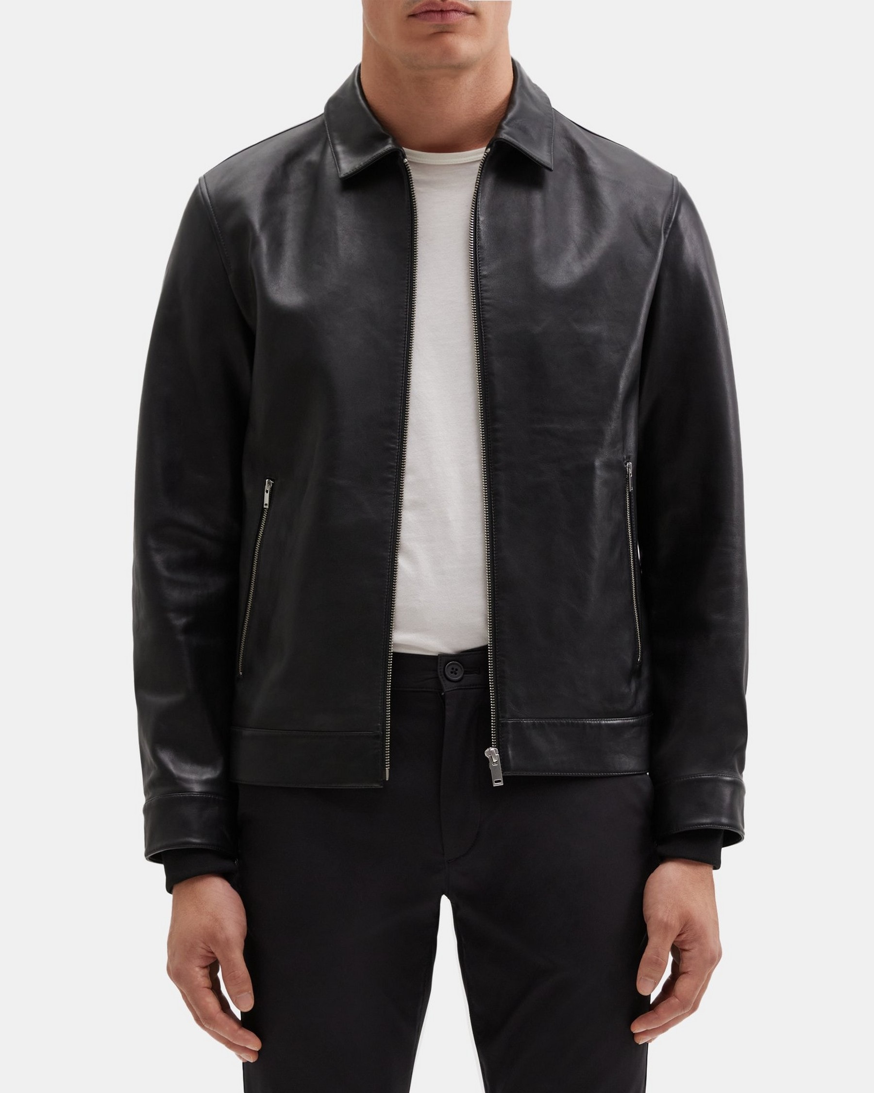 Leather Bomber Jacket | Theory Outlet