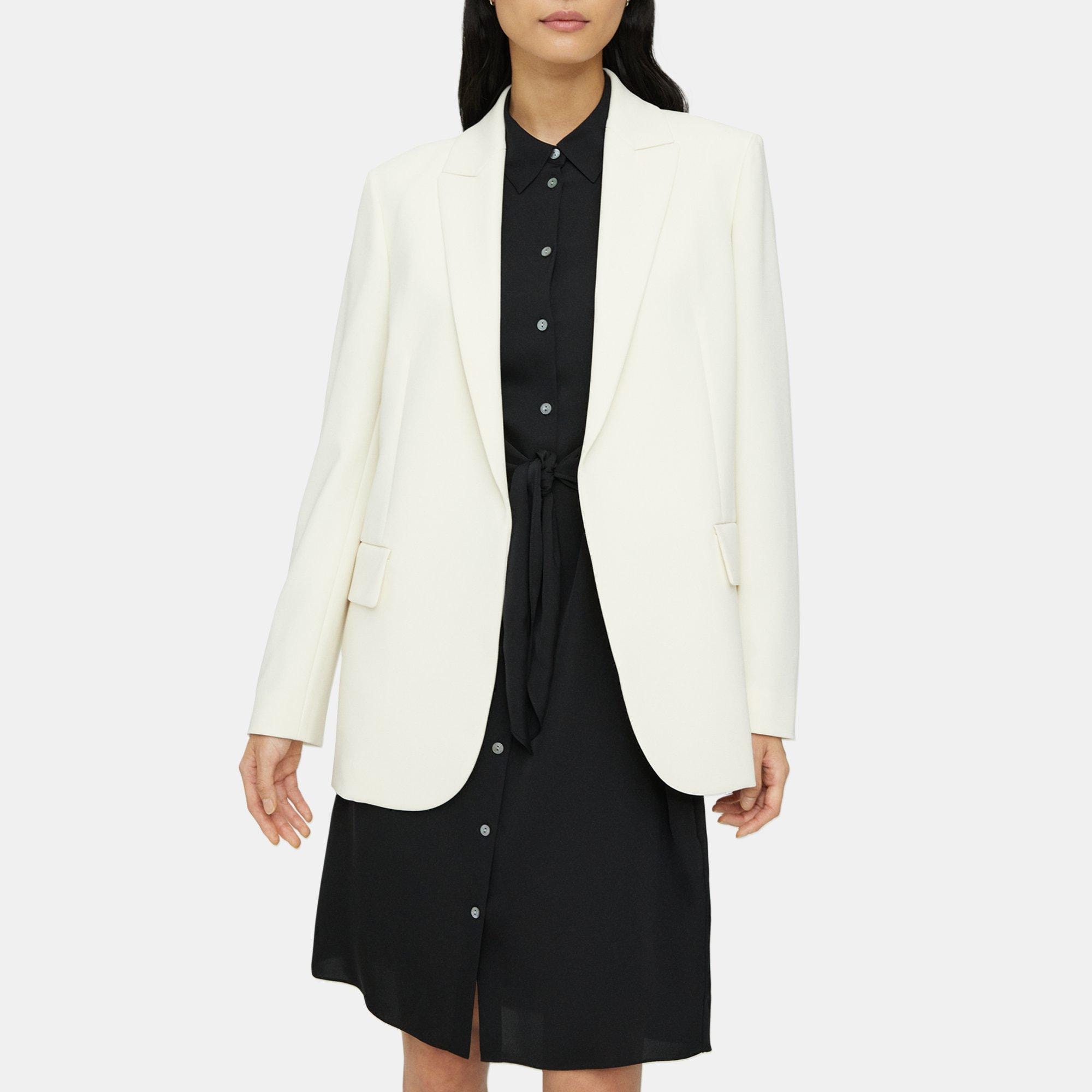 띠어리 Theory Relaxed Blazer in Crepe,RICE