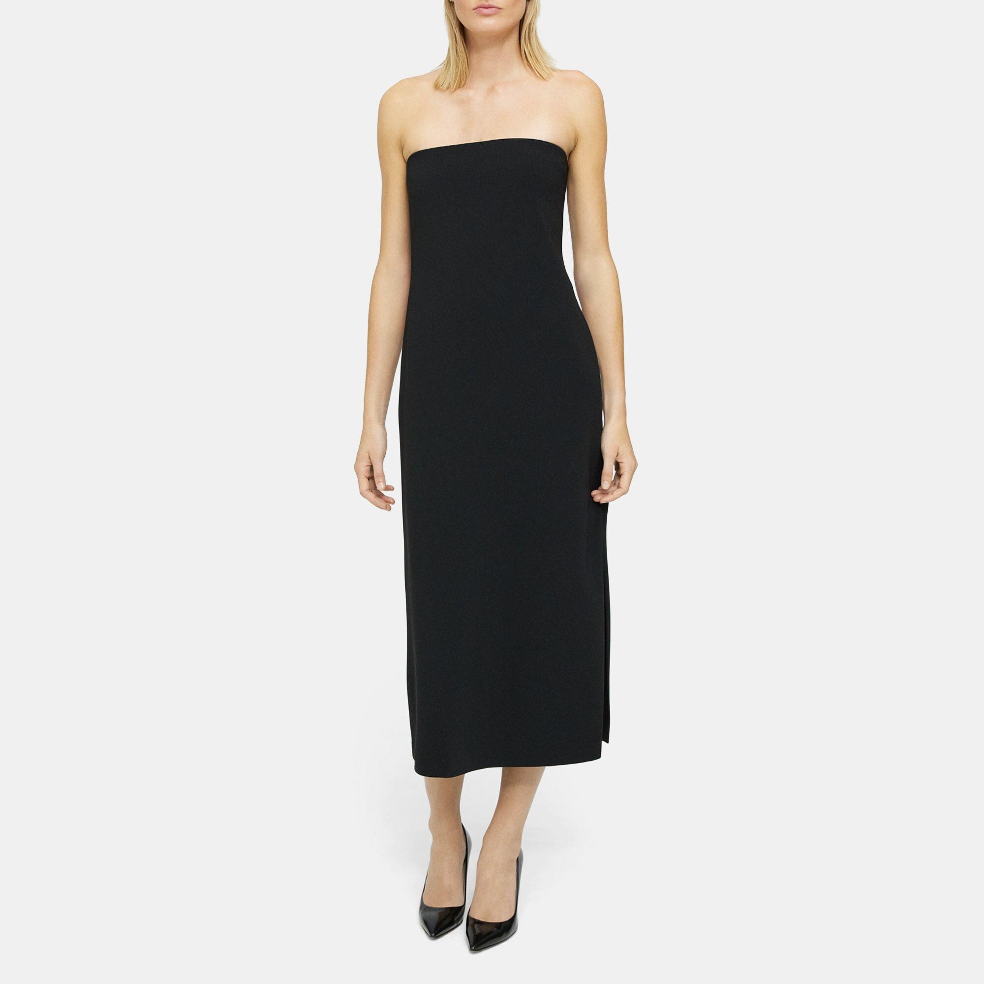 Buy Theory Neutral A-line Midi Dress in Crepe for Women in Kuwait