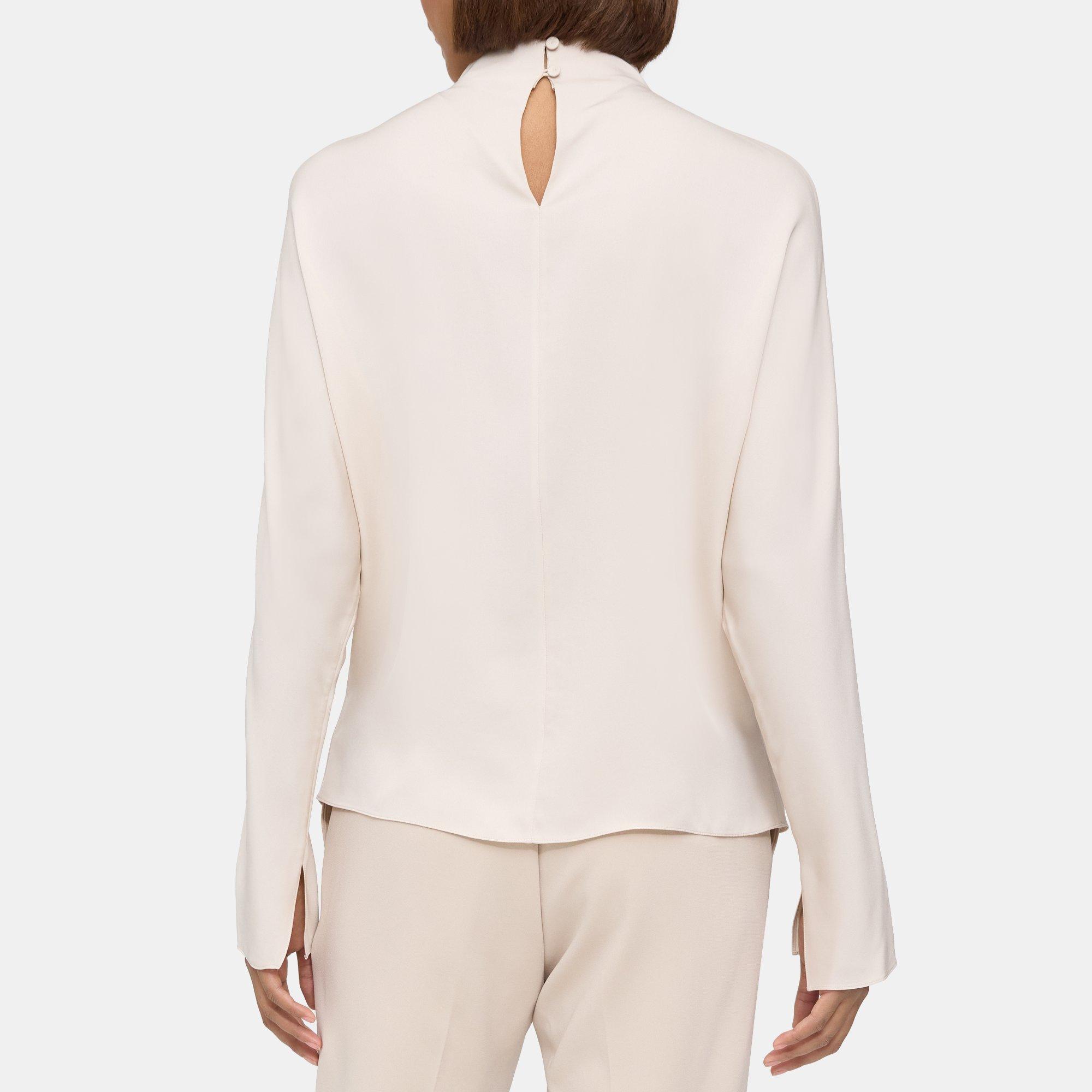 Highneck Dolman Blouse in Silk