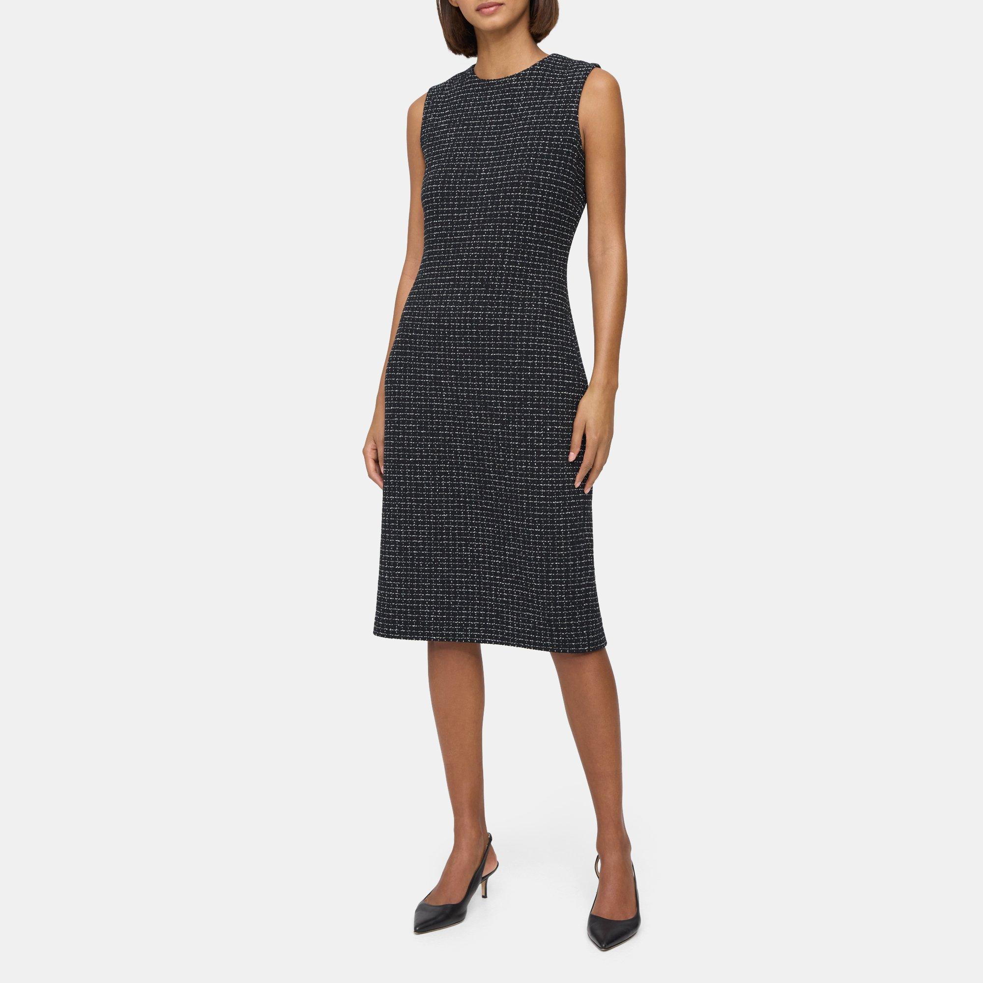 Stretch Tweed Sheath Dress Theory Outlet