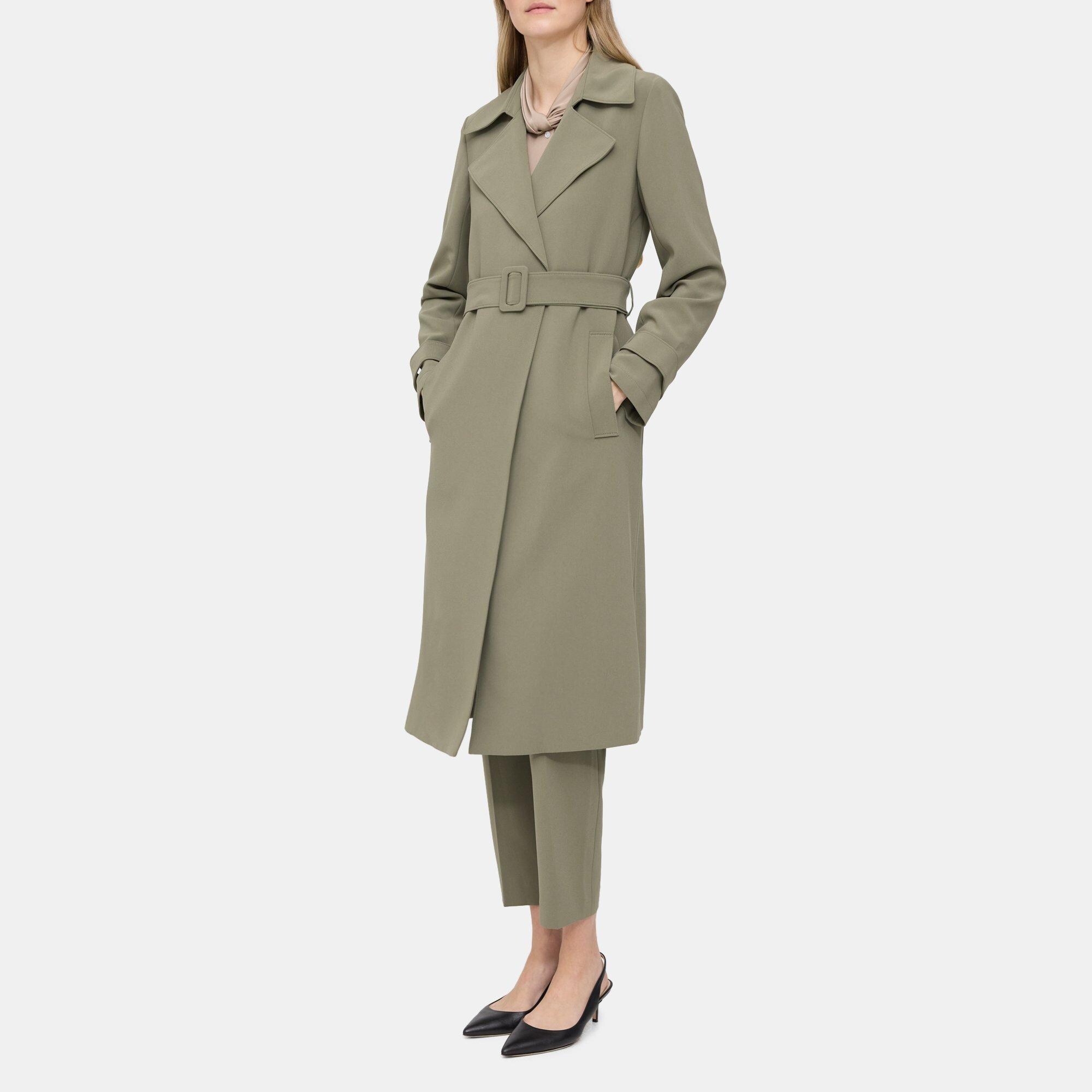 Theory trench shop coat womens