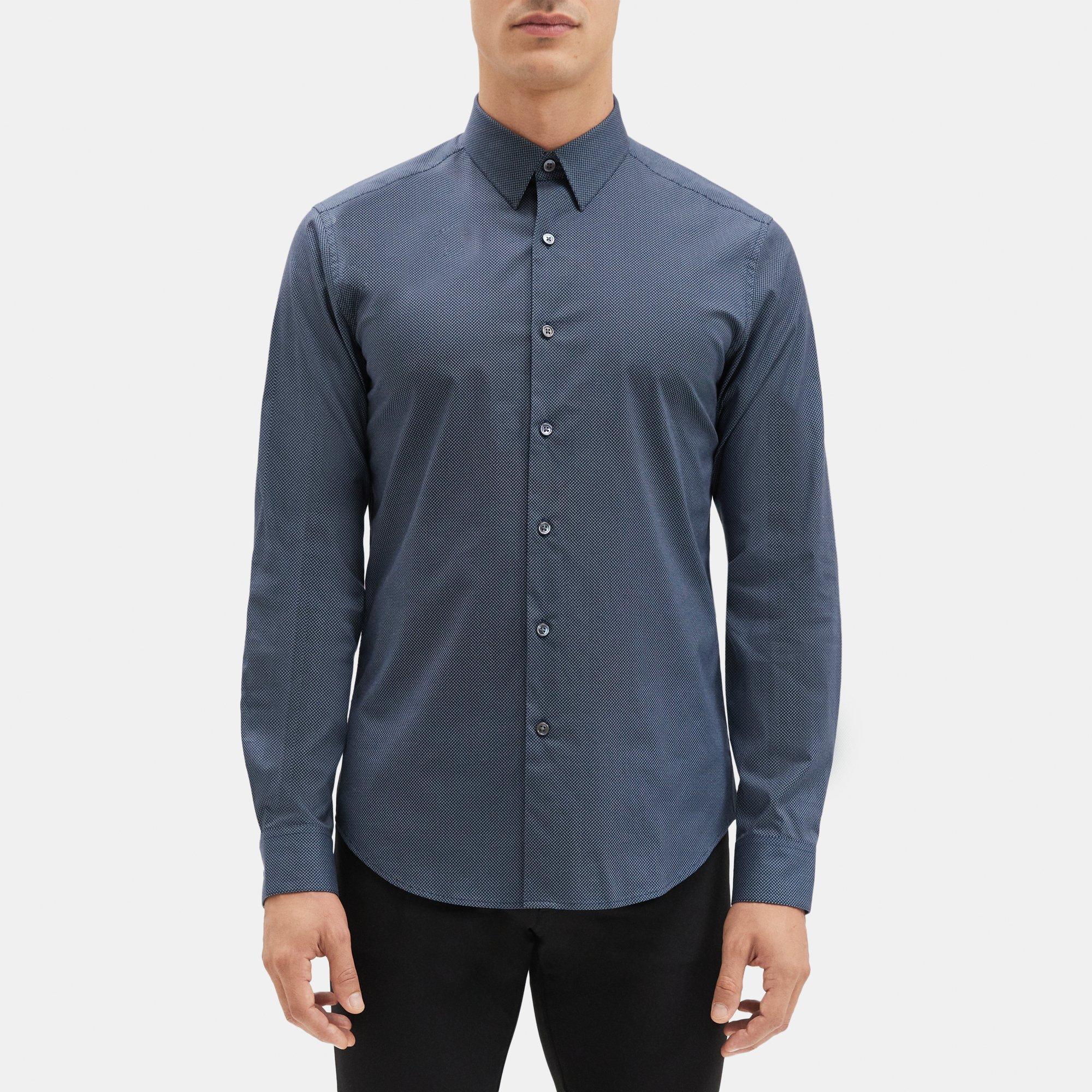 Theory Tailored Shirt in Dotted Cotton