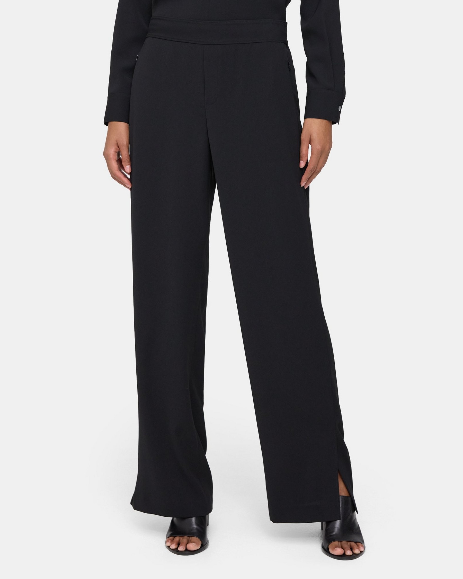 Theory Straight Pull-On Pant in Twill Poly
