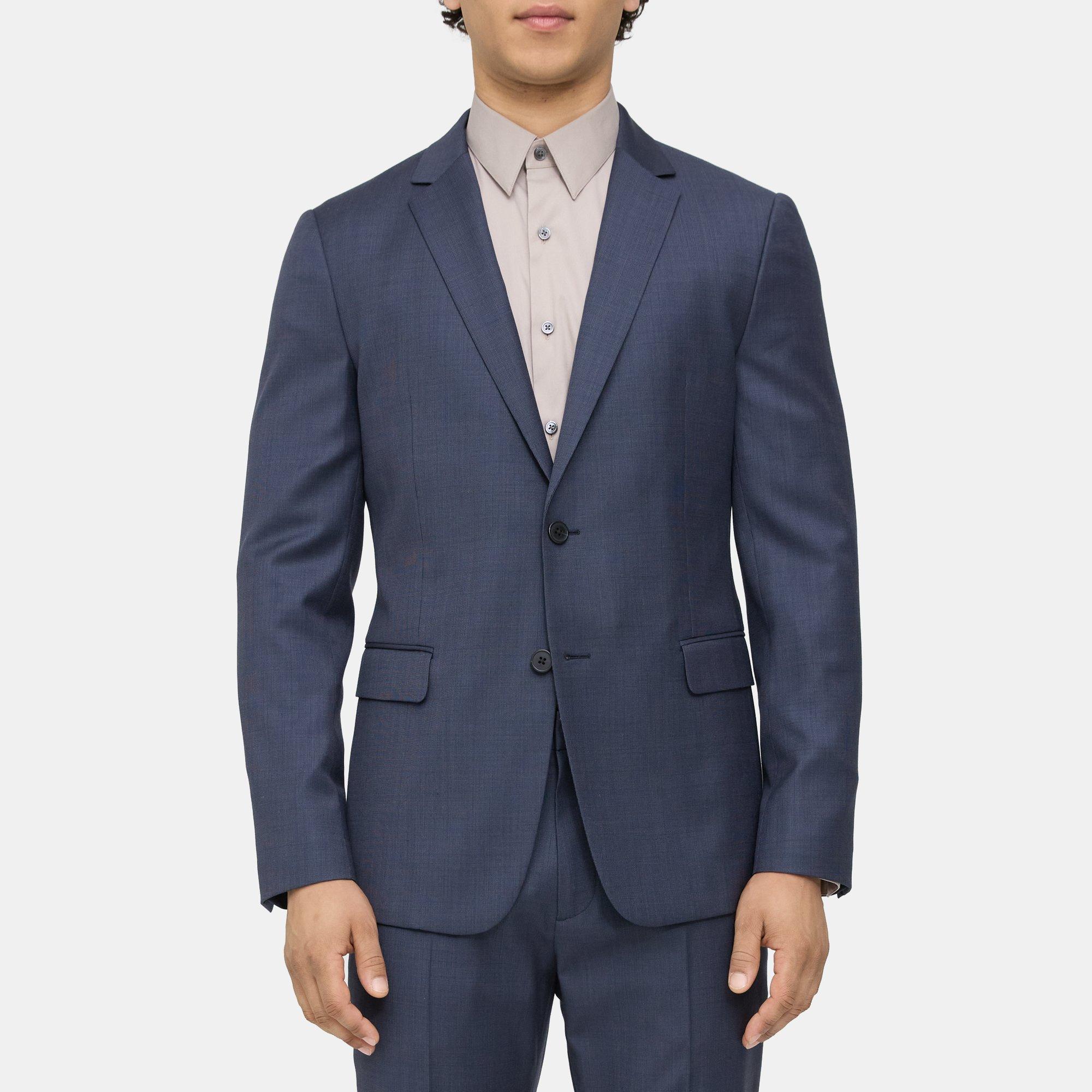 띠어리 Theory Unstructured Suit Jacket in Grid Wool,NAVY MULTI