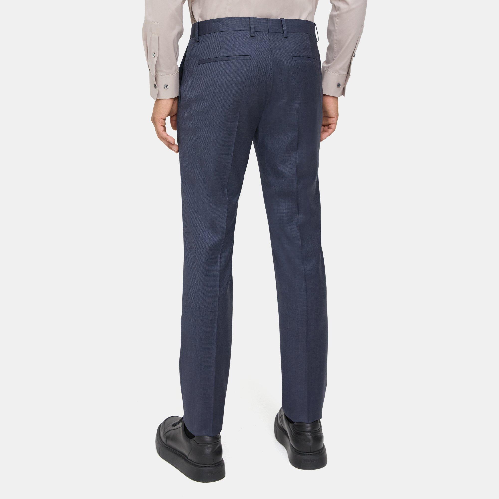 Slim-Fit Suit Pant in Grid Wool