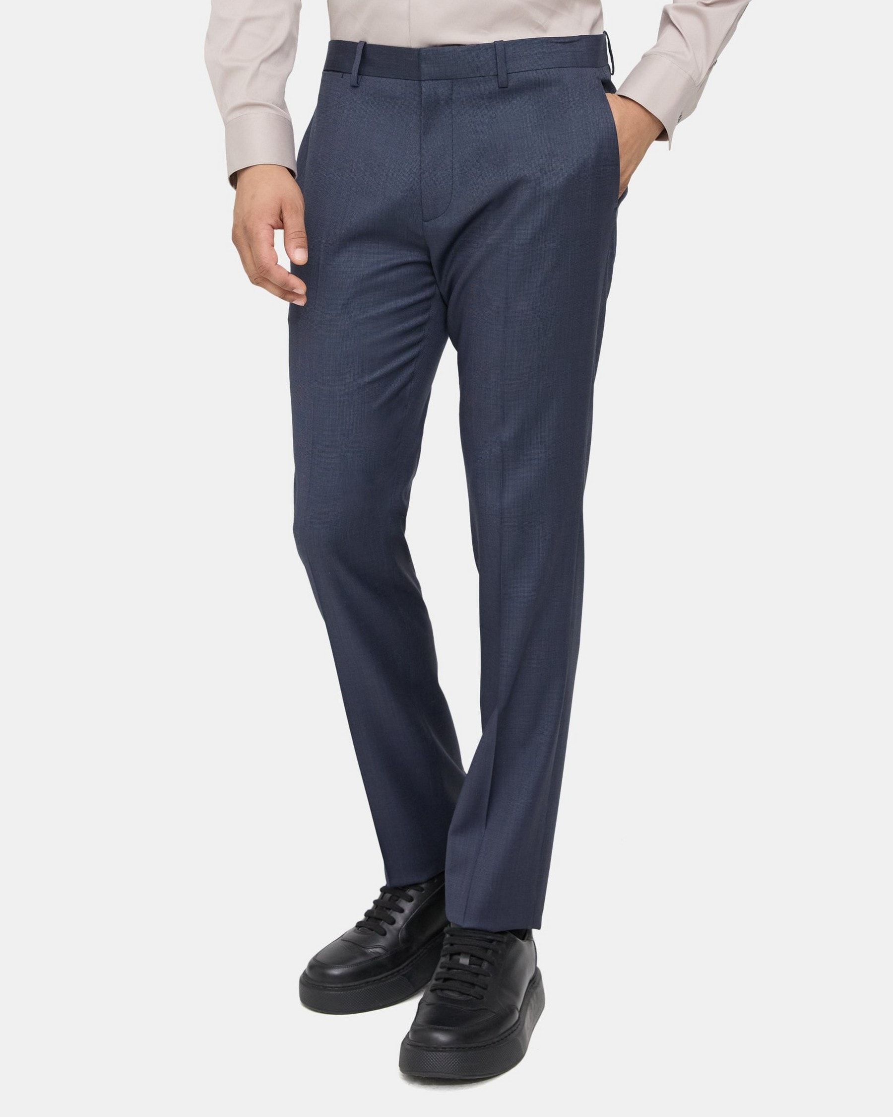Slim-Fit Suit Pant in Grid Wool