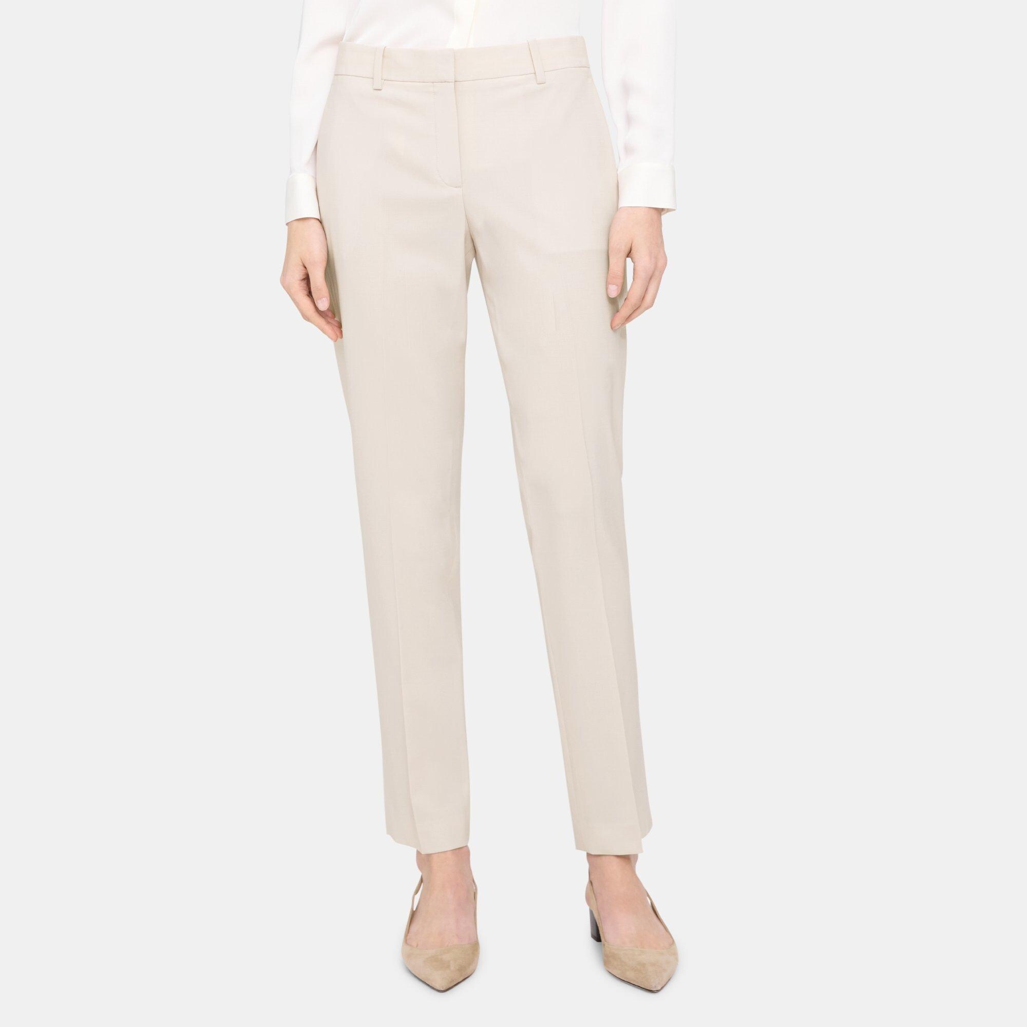 Sevona Stretch Wool Classic Crop Pant | Theory Outlet