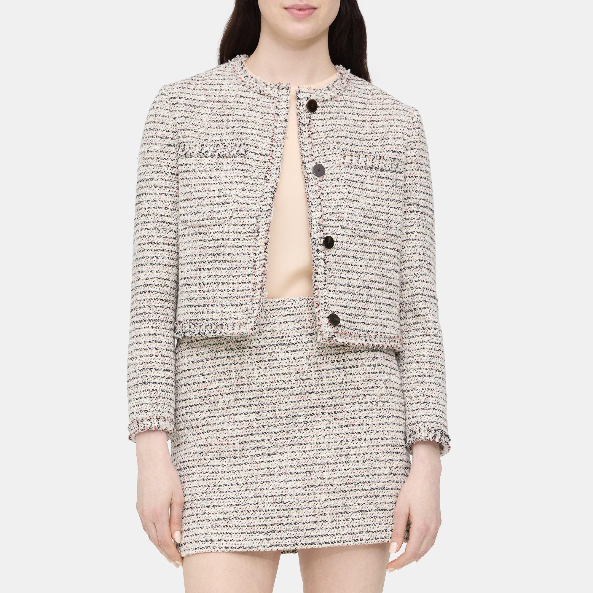 Tweed Cropped Jacket | Theory Outlet