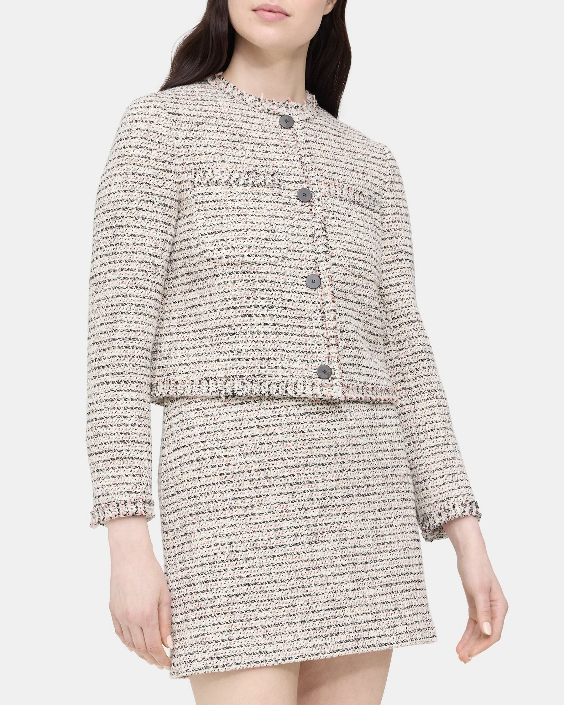 Tweed Cropped Jacket | Theory Outlet