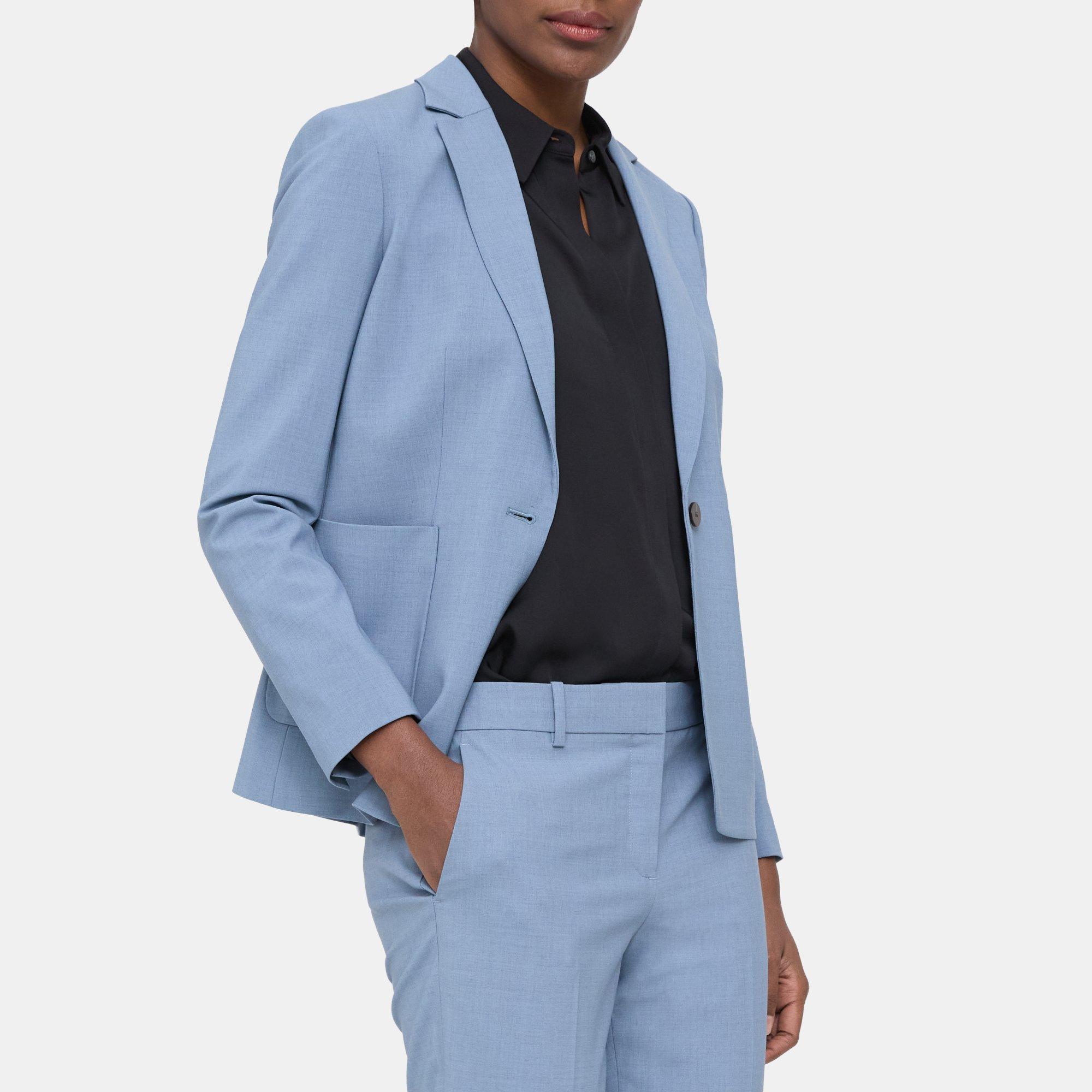 Sevona Stretch Wool Fitted Blazer | Theory Outlet