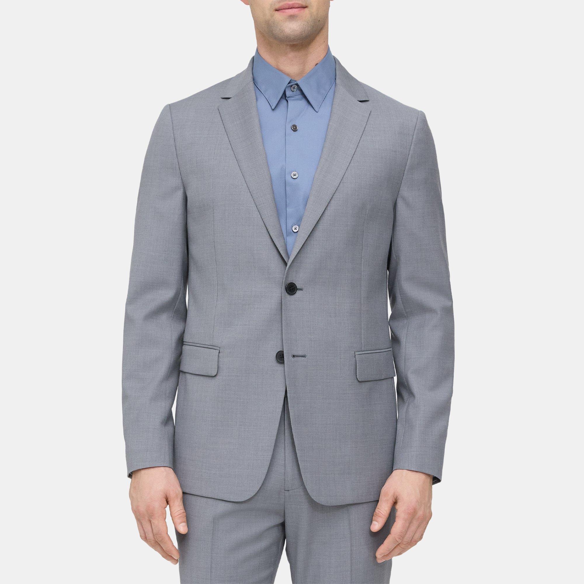 띠어리 Theory Unstructured Suit Jacket in Grid Wool,GREY HEATHER