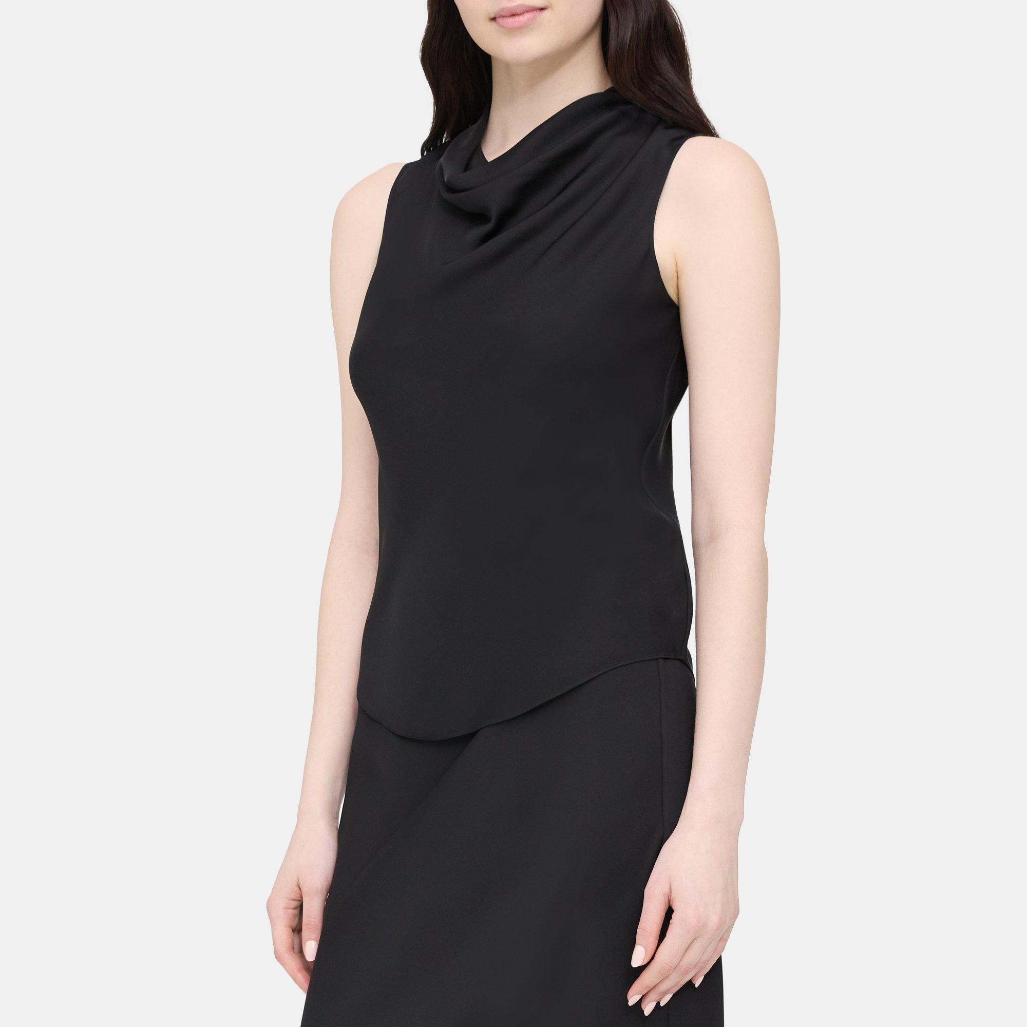 Silk Georgettte Sleeveless Cowl Top | Theory Outlet