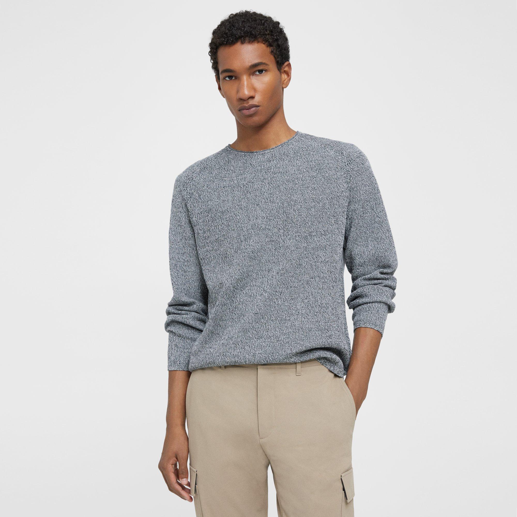 띠어리 Theory Nare Sweater in Cotton,BLACK/IVORY
