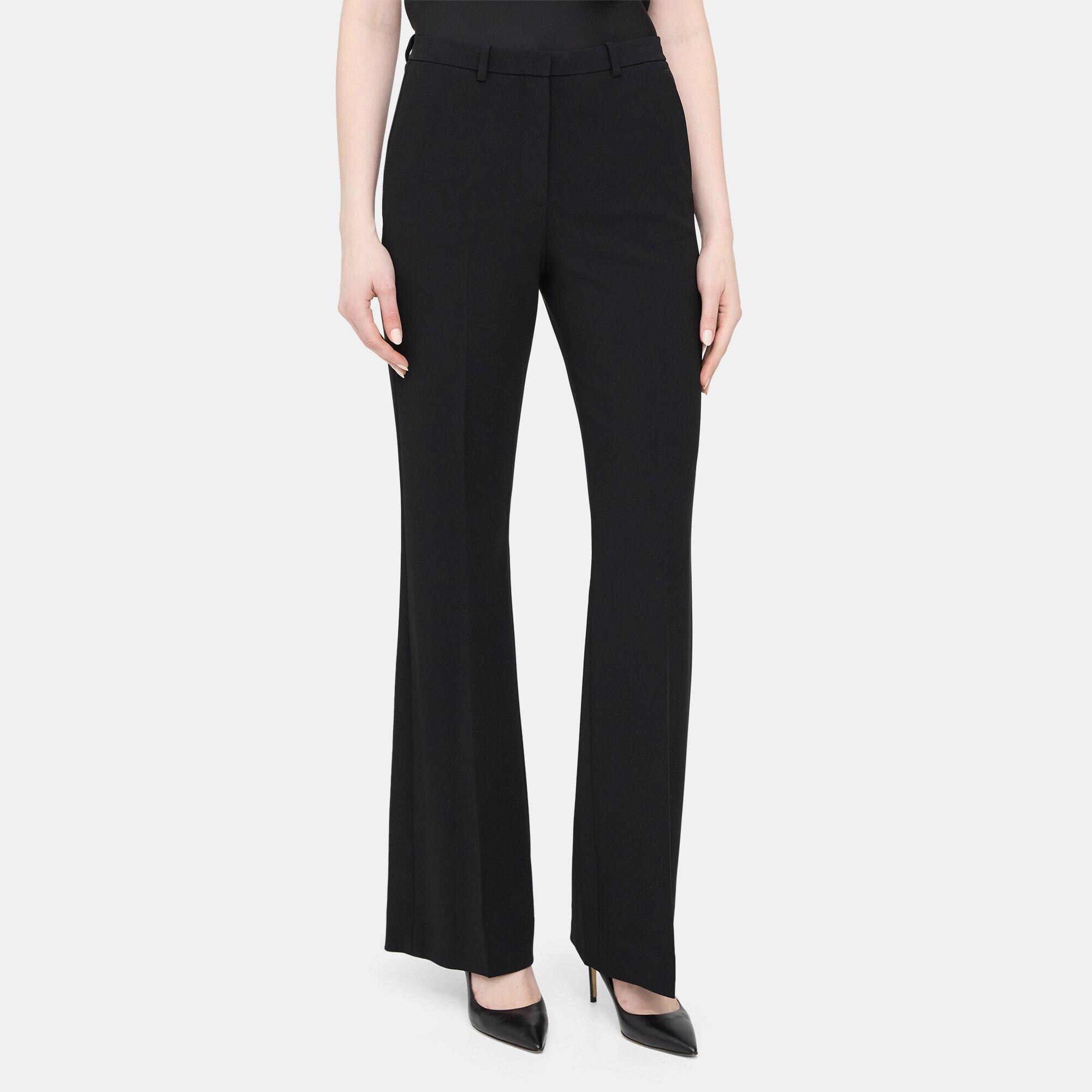 Crepe High-Waist Flare Pant