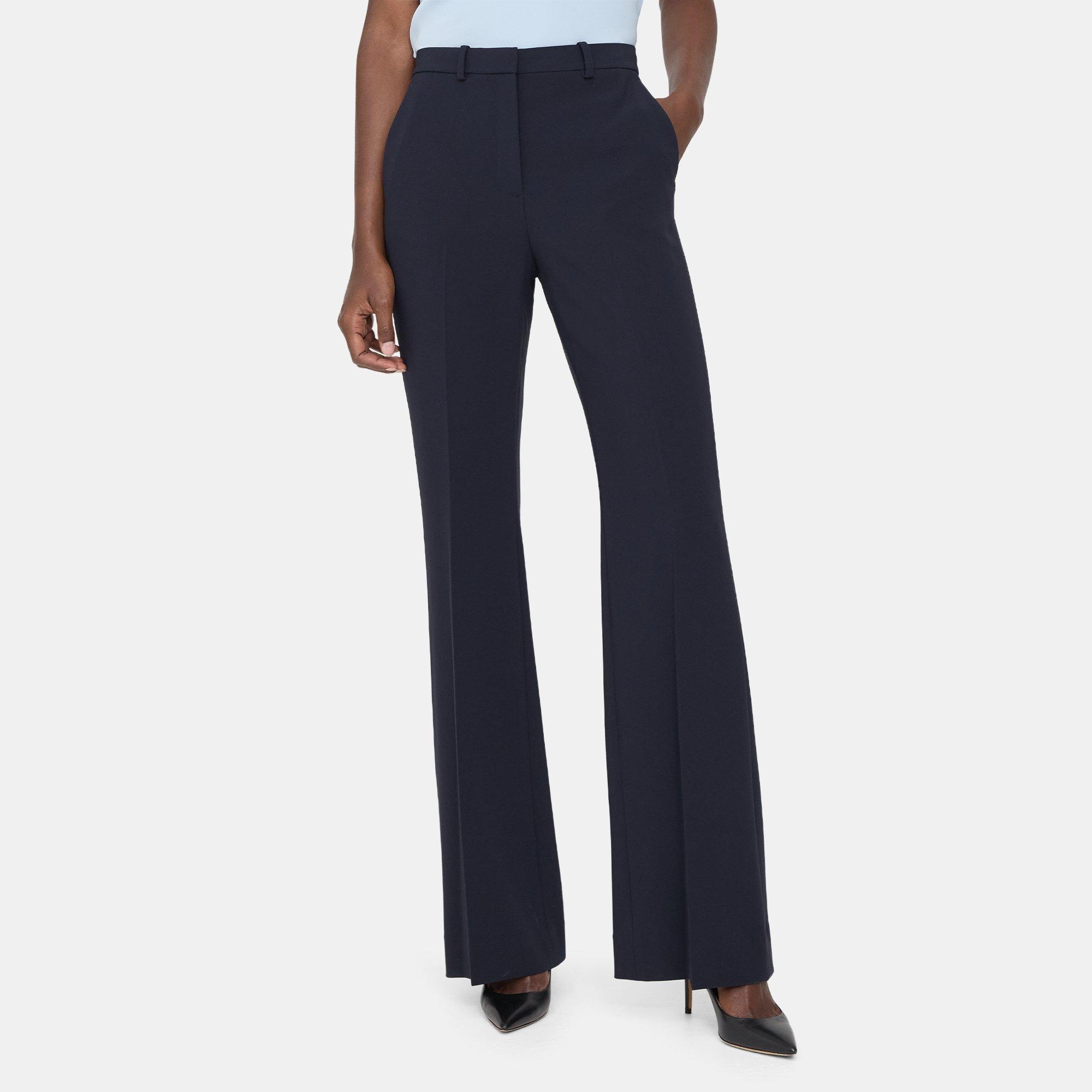 Crepe High-Waist Flare Pant | Theory Outlet