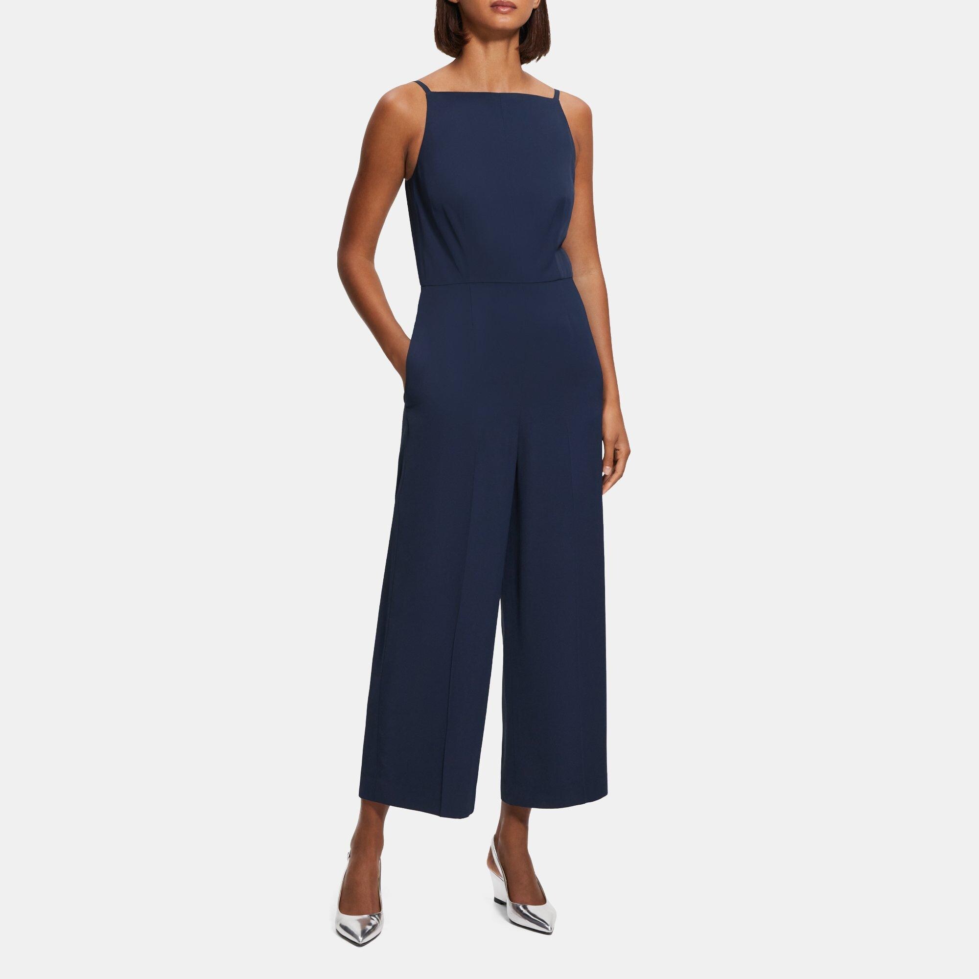 띠어리 Theory Sleeveless Jumpsuit in Viscose,NOCTURNE NAVY