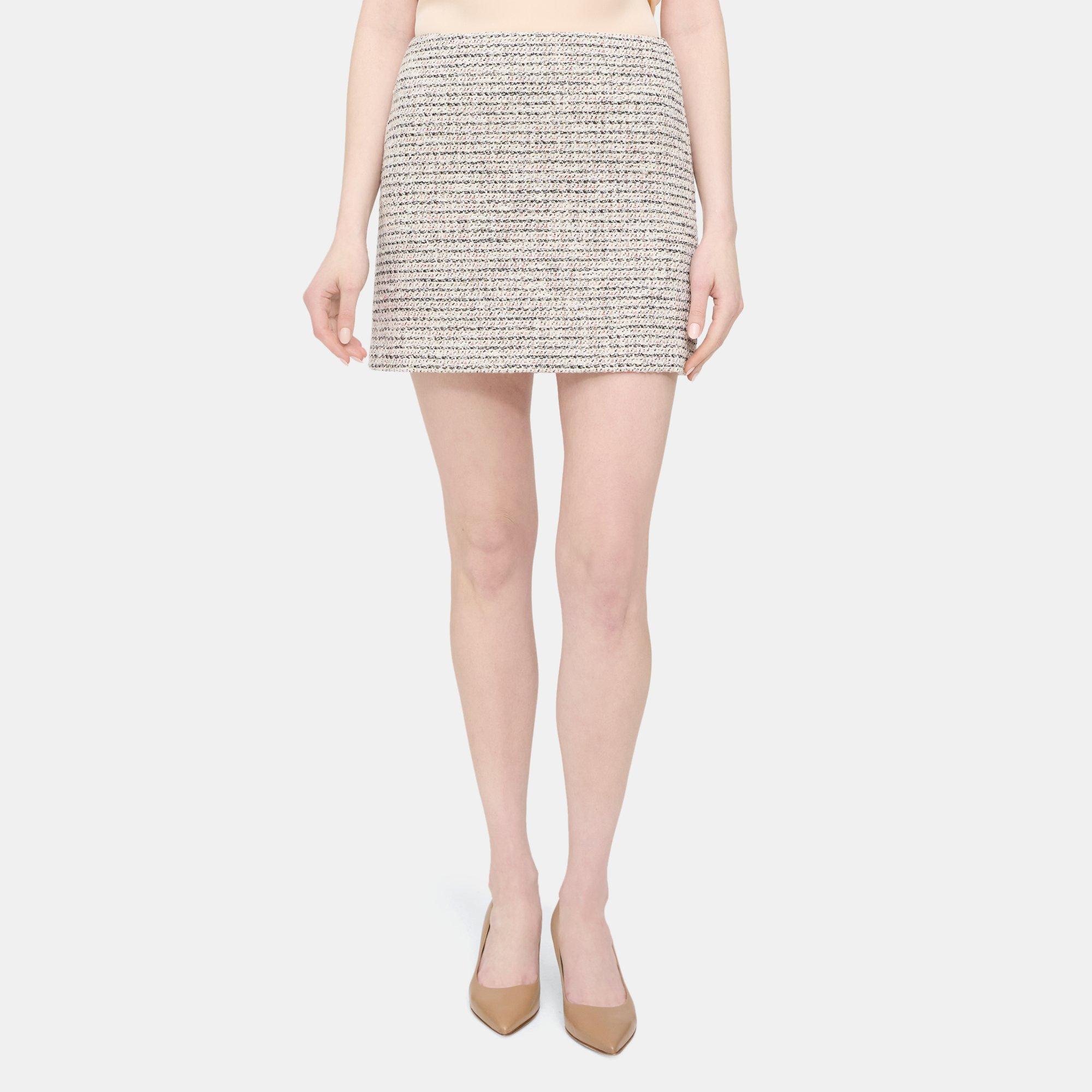 띠어리 Theory Mini Skirt in Tweed,CORAL MULTI
