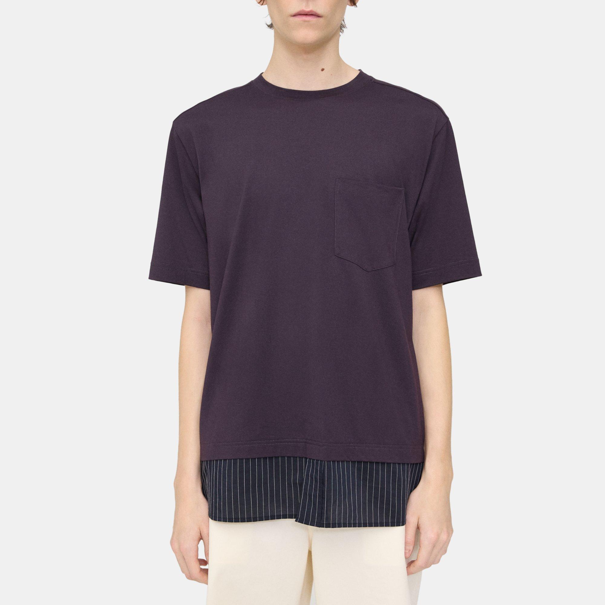 Theory Combo Tee in Cotton Jersey