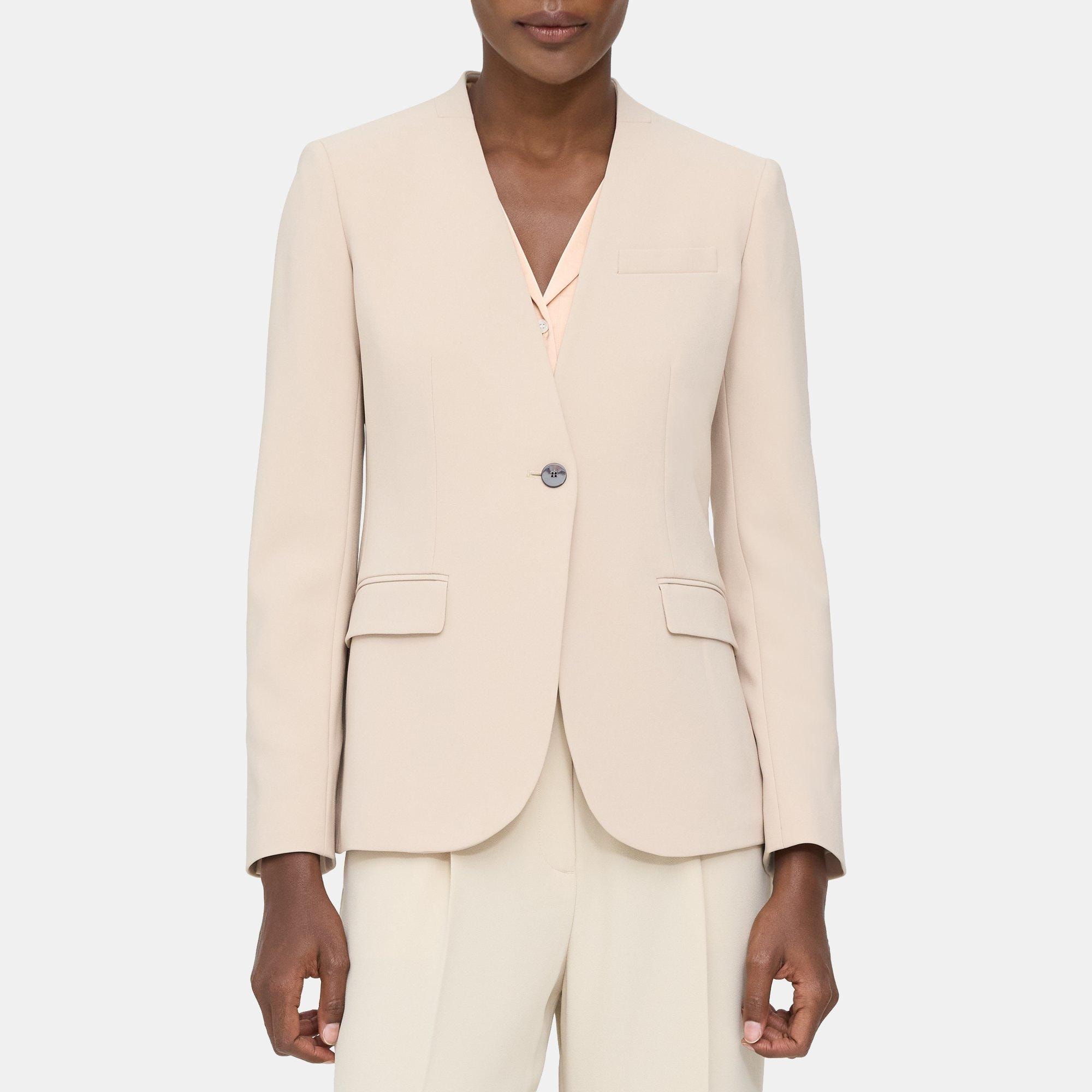 Theory Collarless Staple Blazer in Crepe