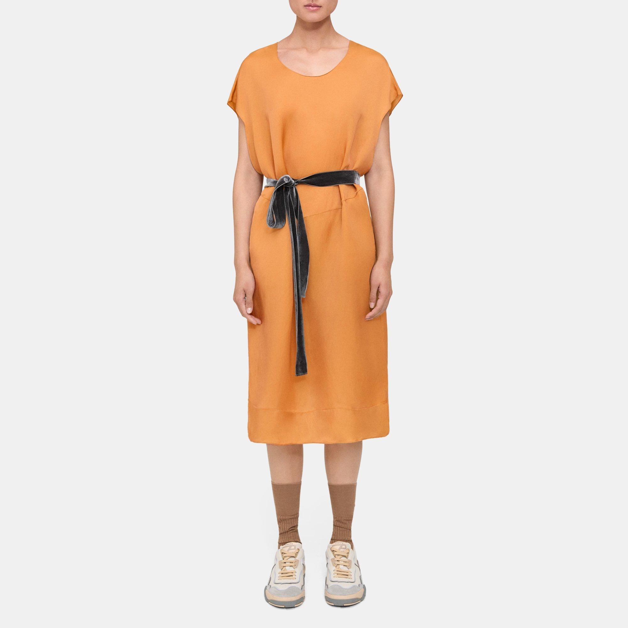Theory Belted Dress in Silk-Cupro