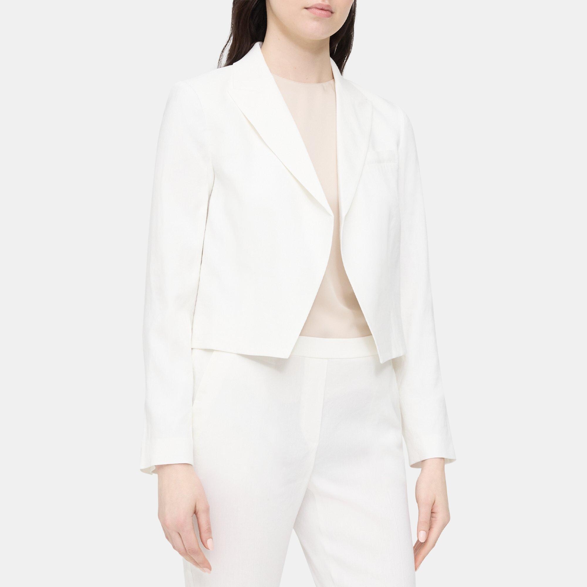 White cropped blazer outlet jacket