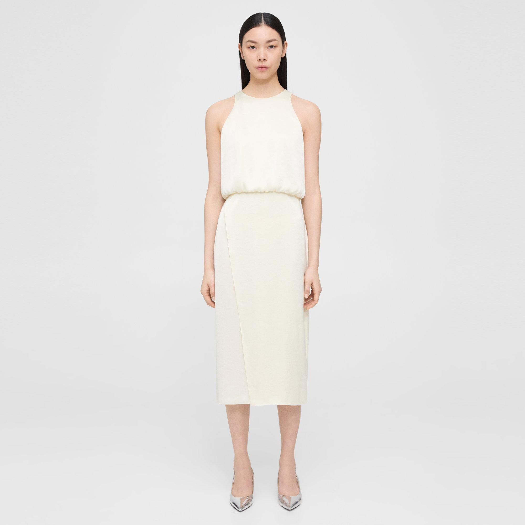 띠어리 Theory Layered Tank Dress in Crushed Satin,RICE