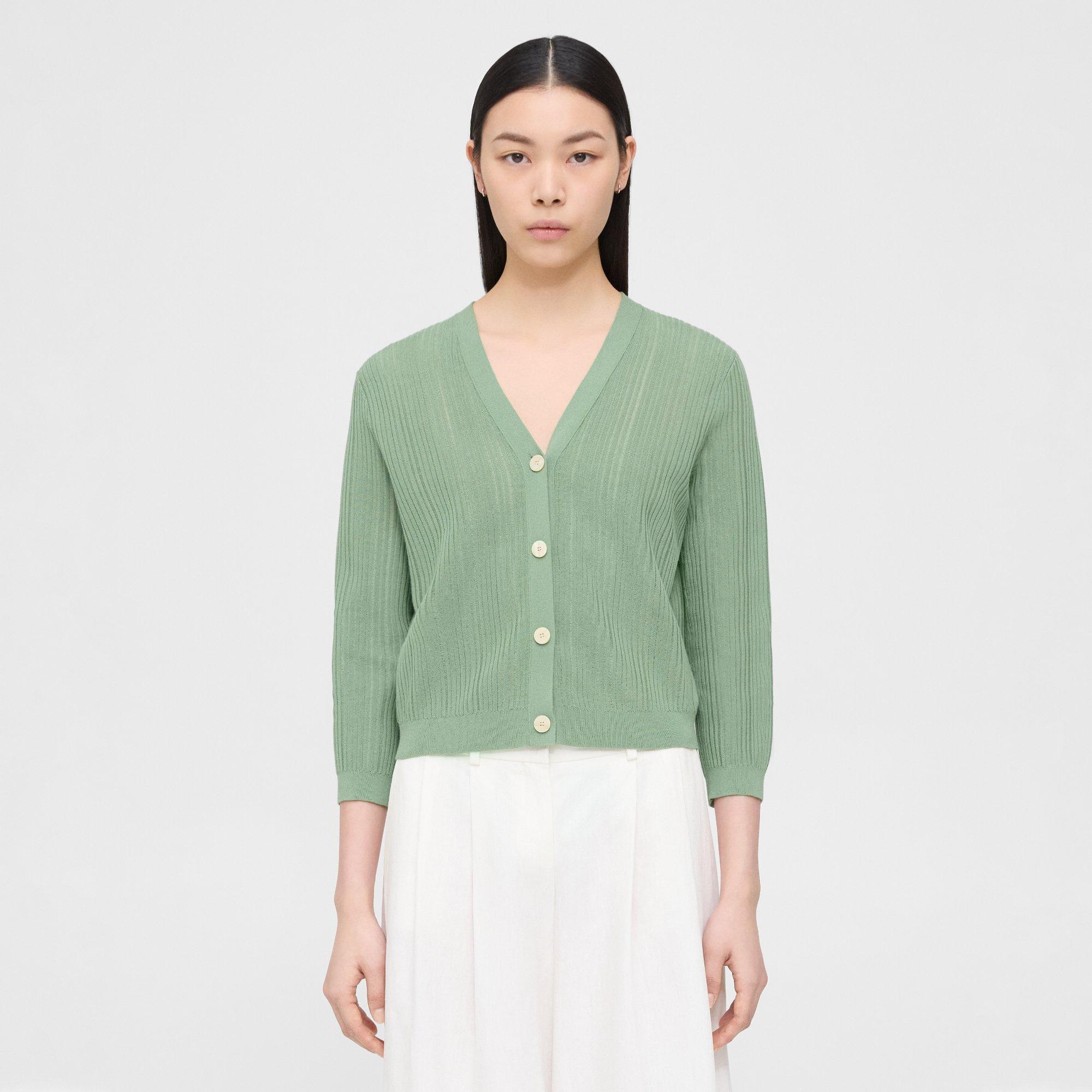 トップス [Theory]Hudson Cotton Shrunken Cardi Cotton-Blend Shrunken Cardigan | Theory