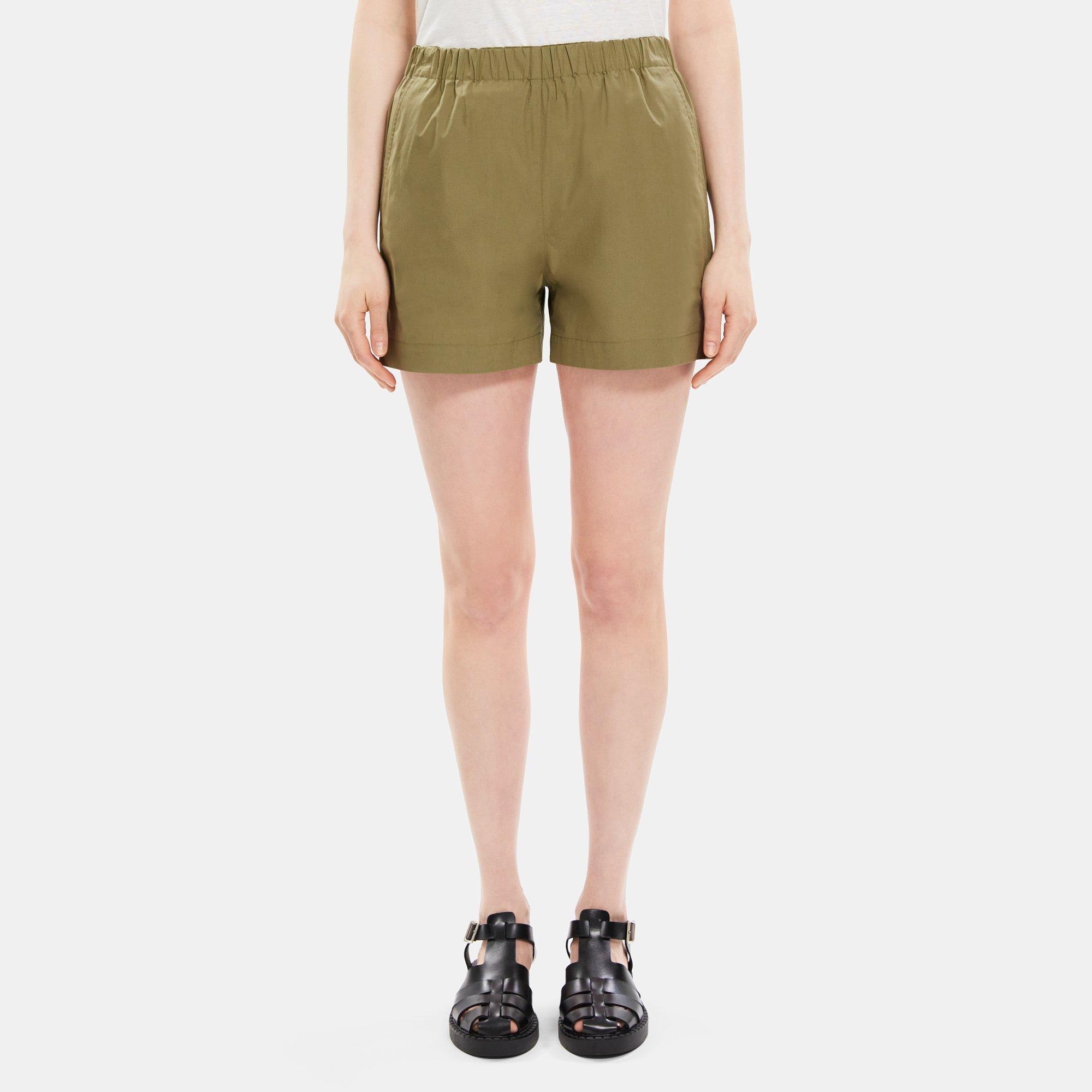 Theory Pull-On Short in Cotton Poplin