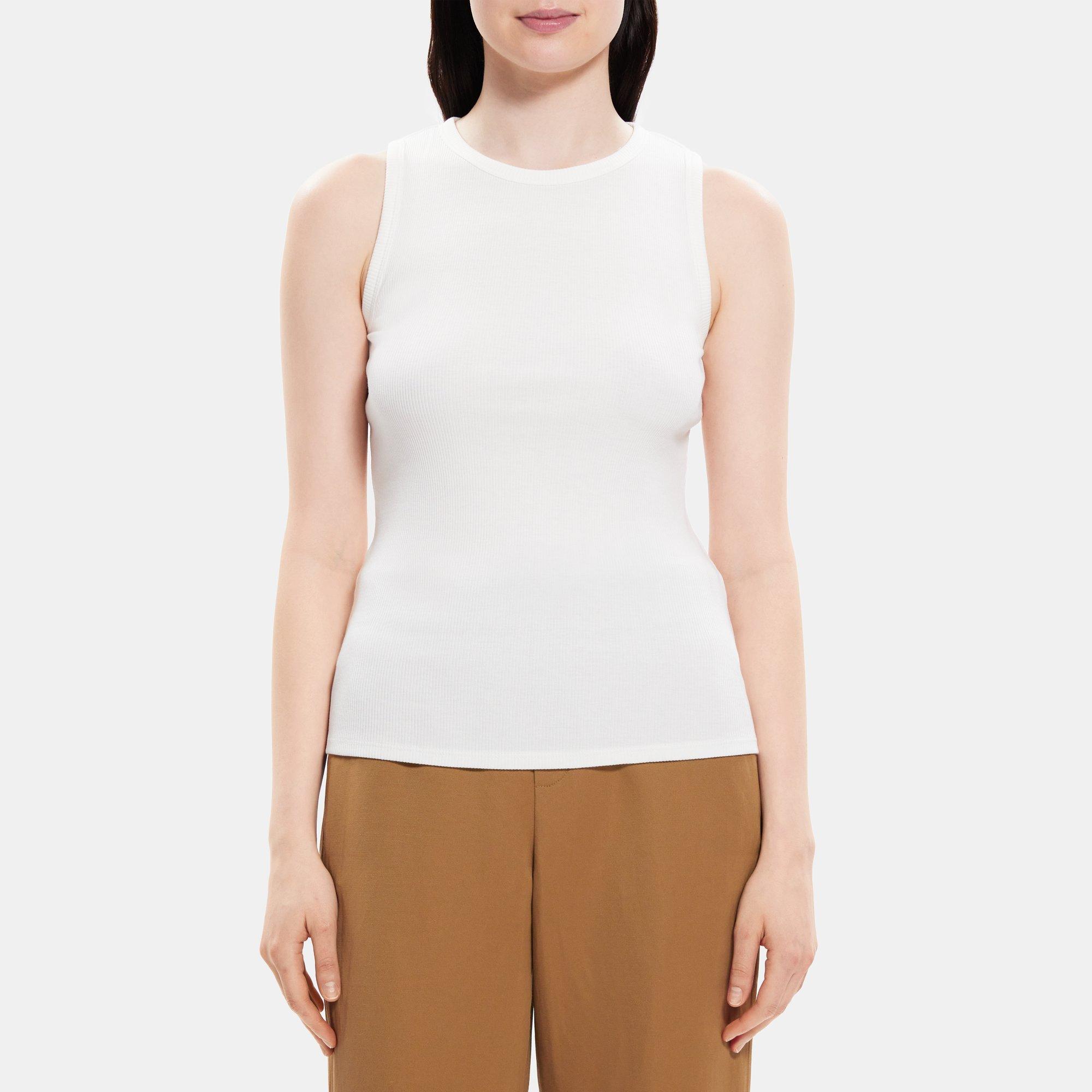 Ribbed Modal Cotton Fitted Tank | Theory Outlet