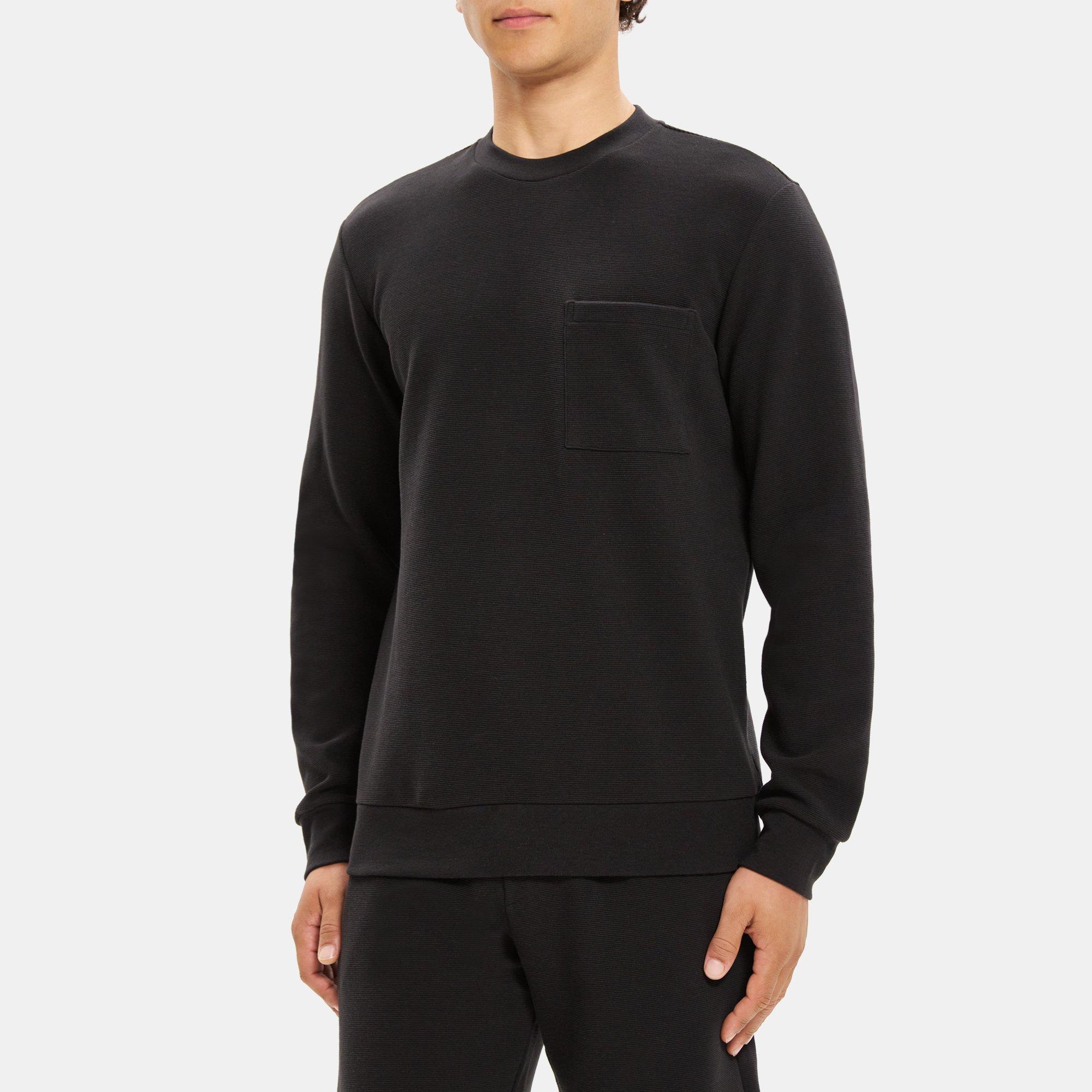 Stretch Cotton Patch Pocket Sweatshirt Theory Outlet