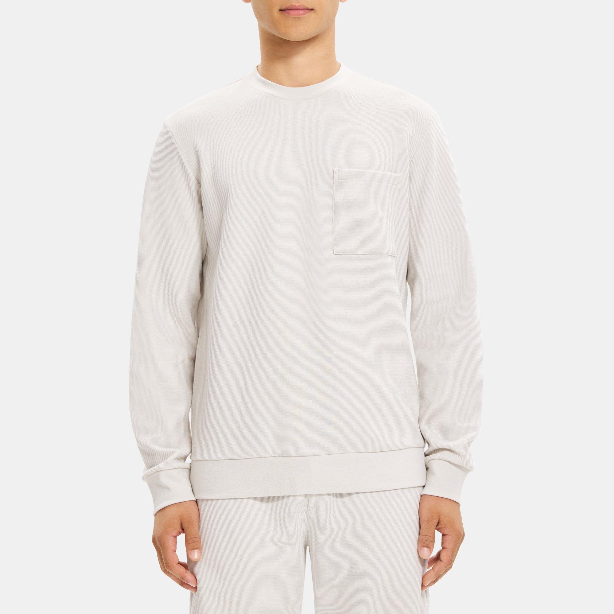 Stretch Cotton Patch Pocket Sweatshirt Theory Outlet