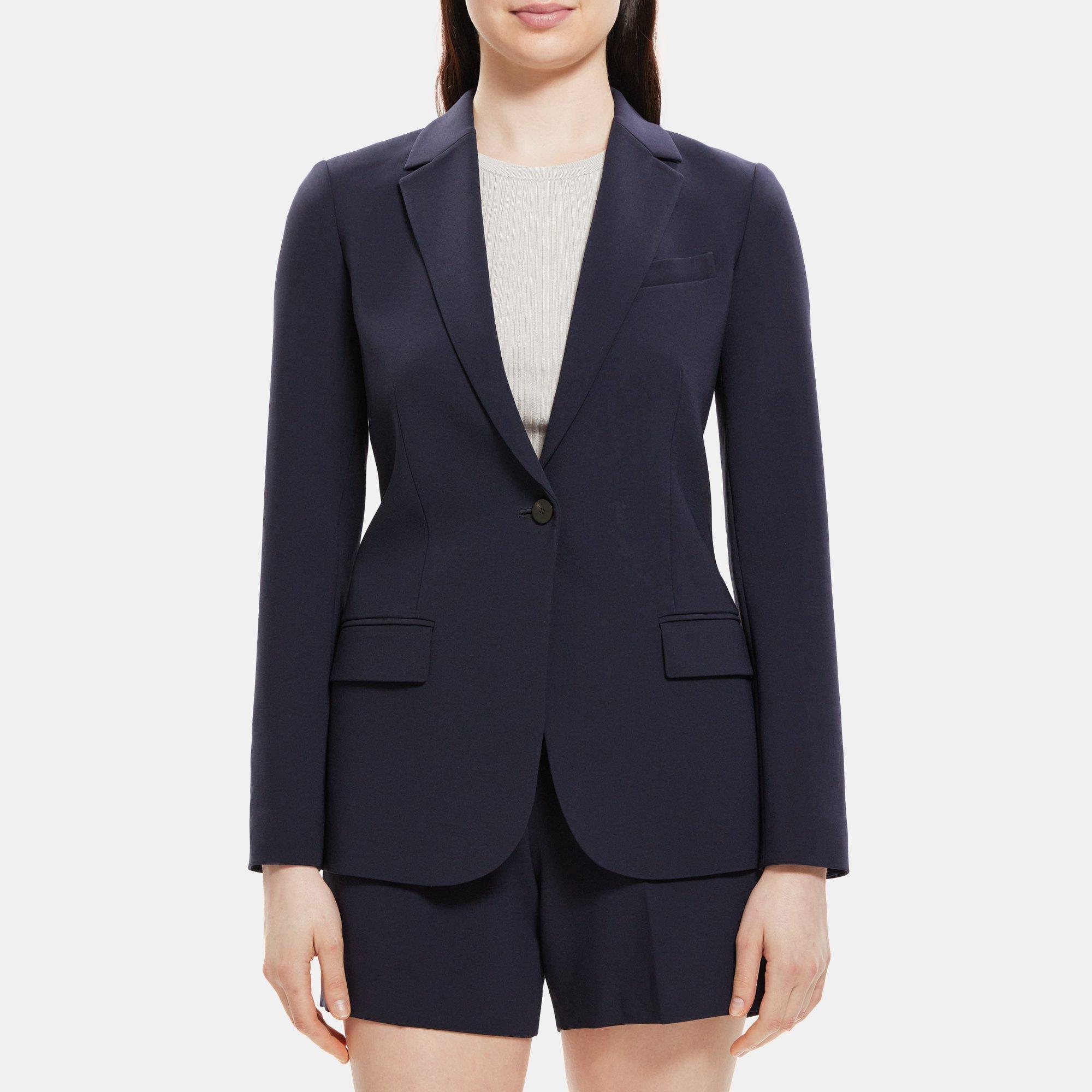 Women's Stretch Crepe Open Blazer