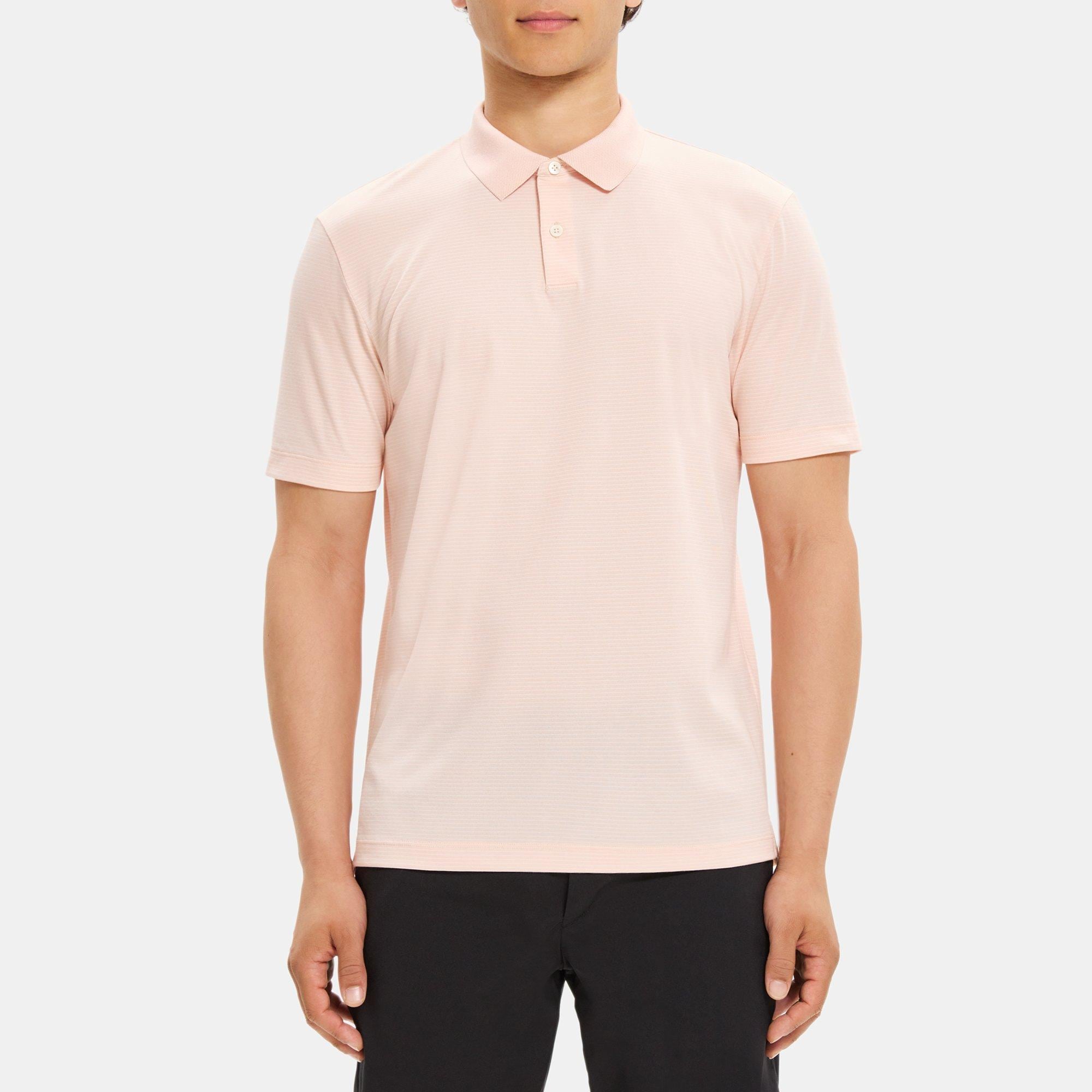 Theory Standard Polo Shirt in Striped Cotton