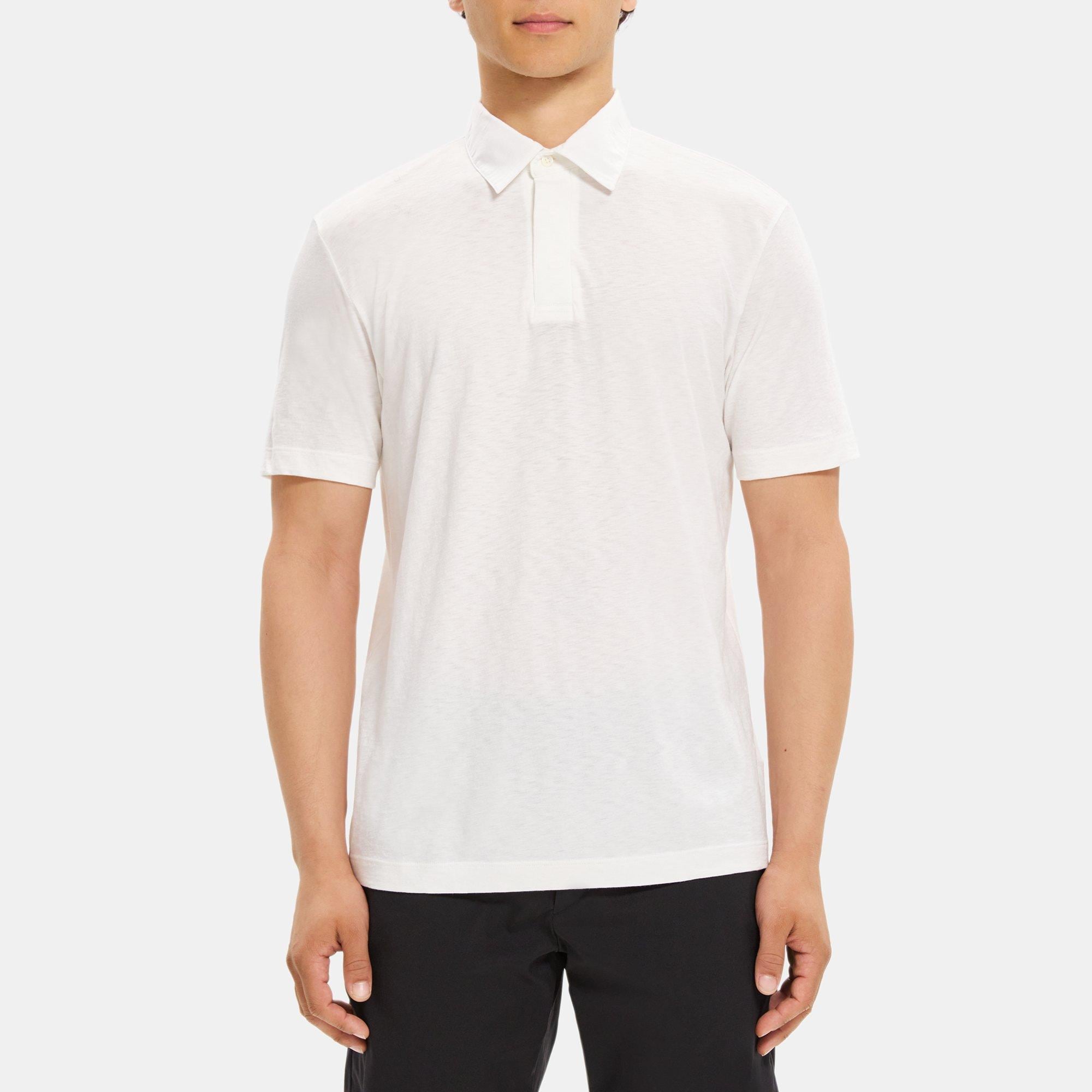 Theory Contrast-Collar Polo in Modal Jersey