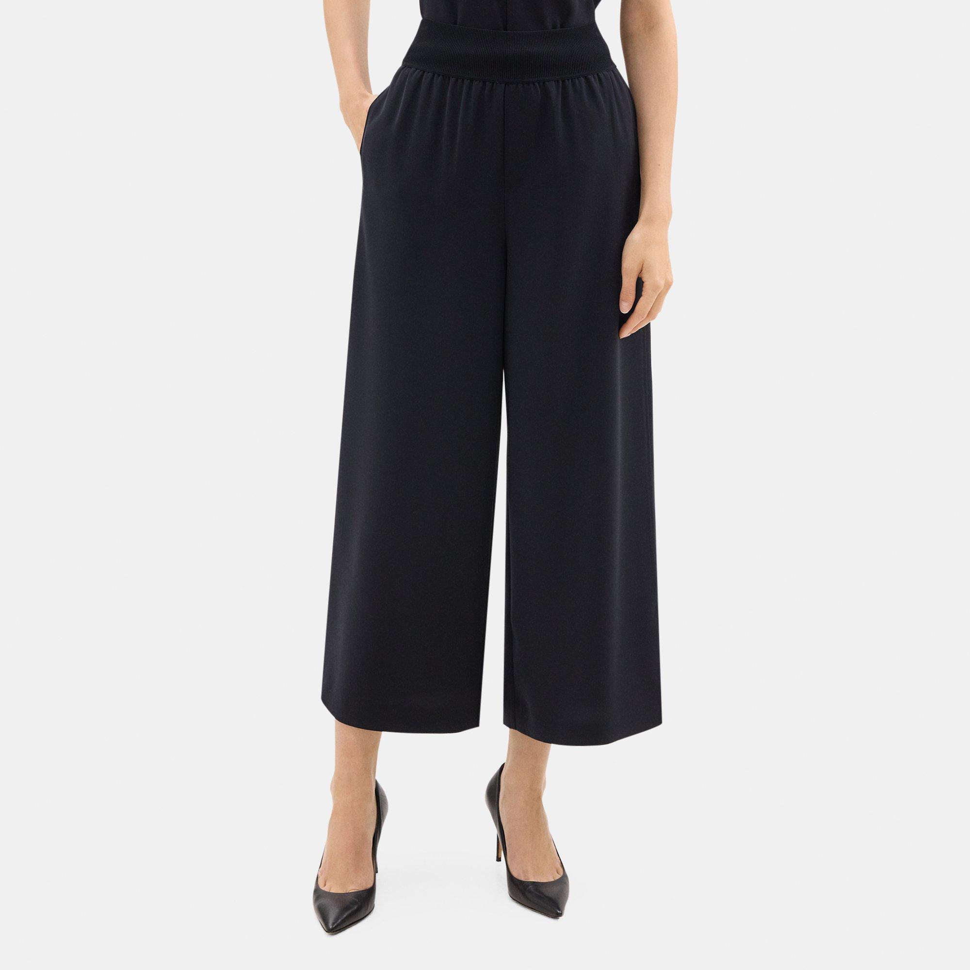 Crepe Cropped Pull-On Pant | Theory Outlet