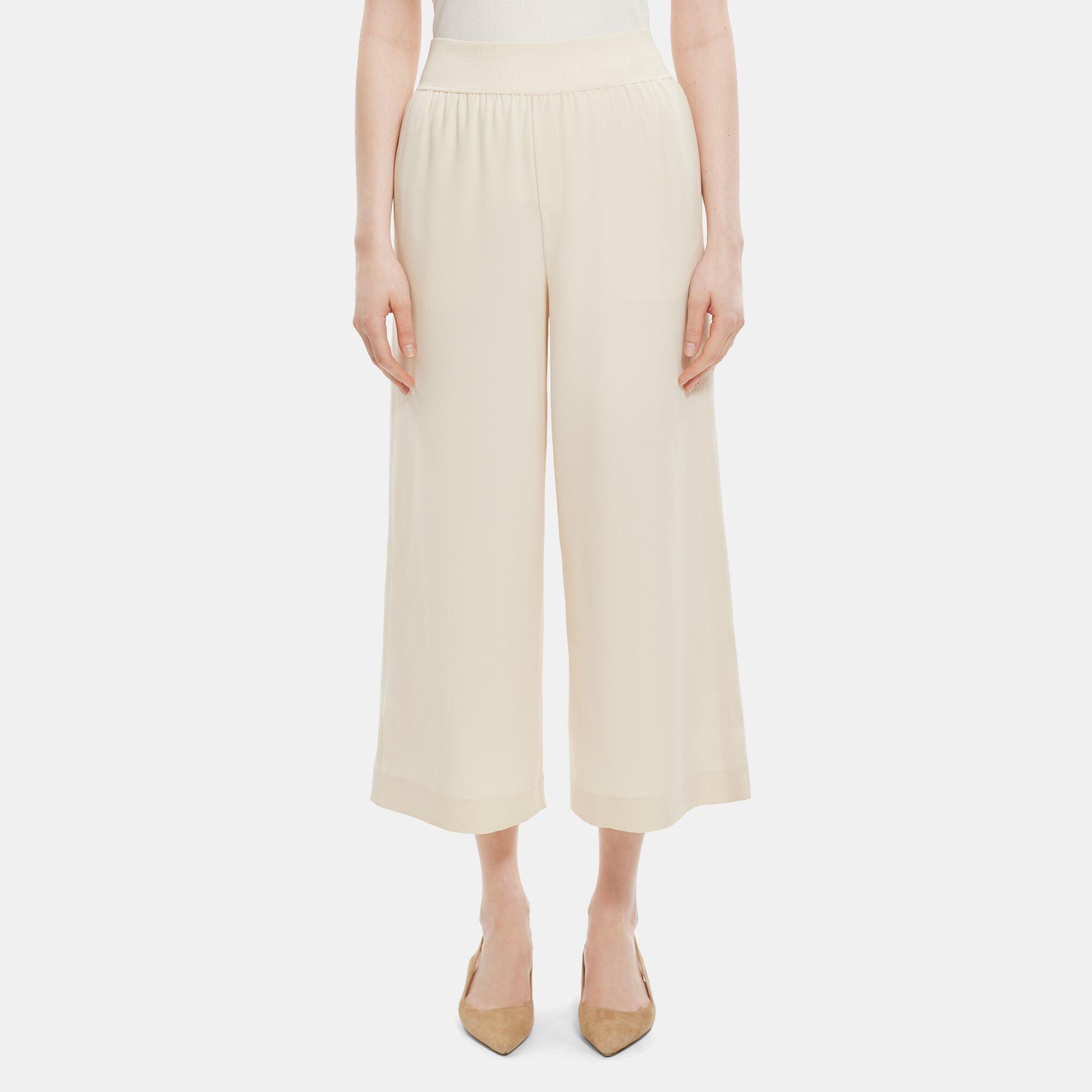 Crepe Cropped Pull-On Pant | Theory Outlet