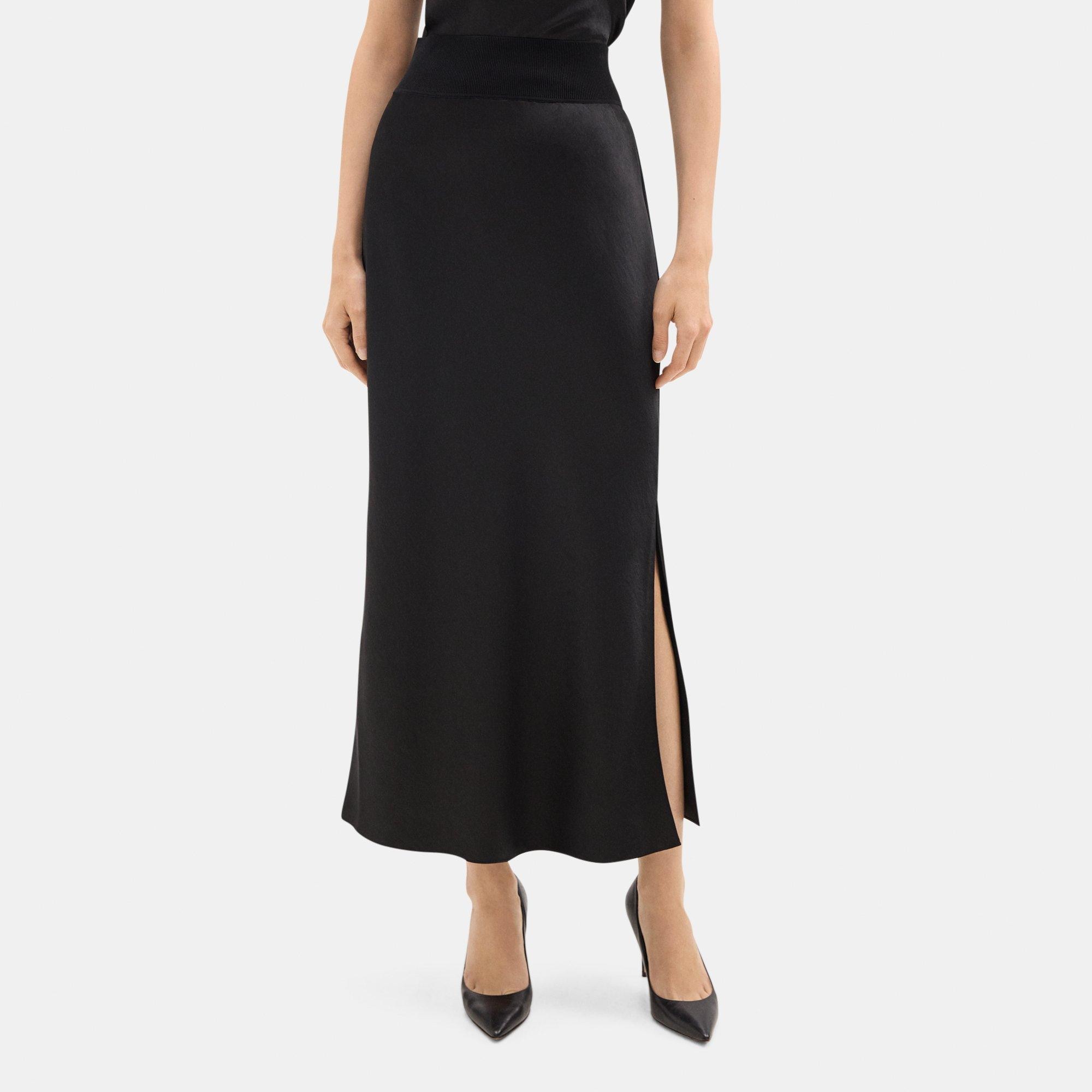 Silky Poly Maxi Pull-On Skirt | Theory Outlet