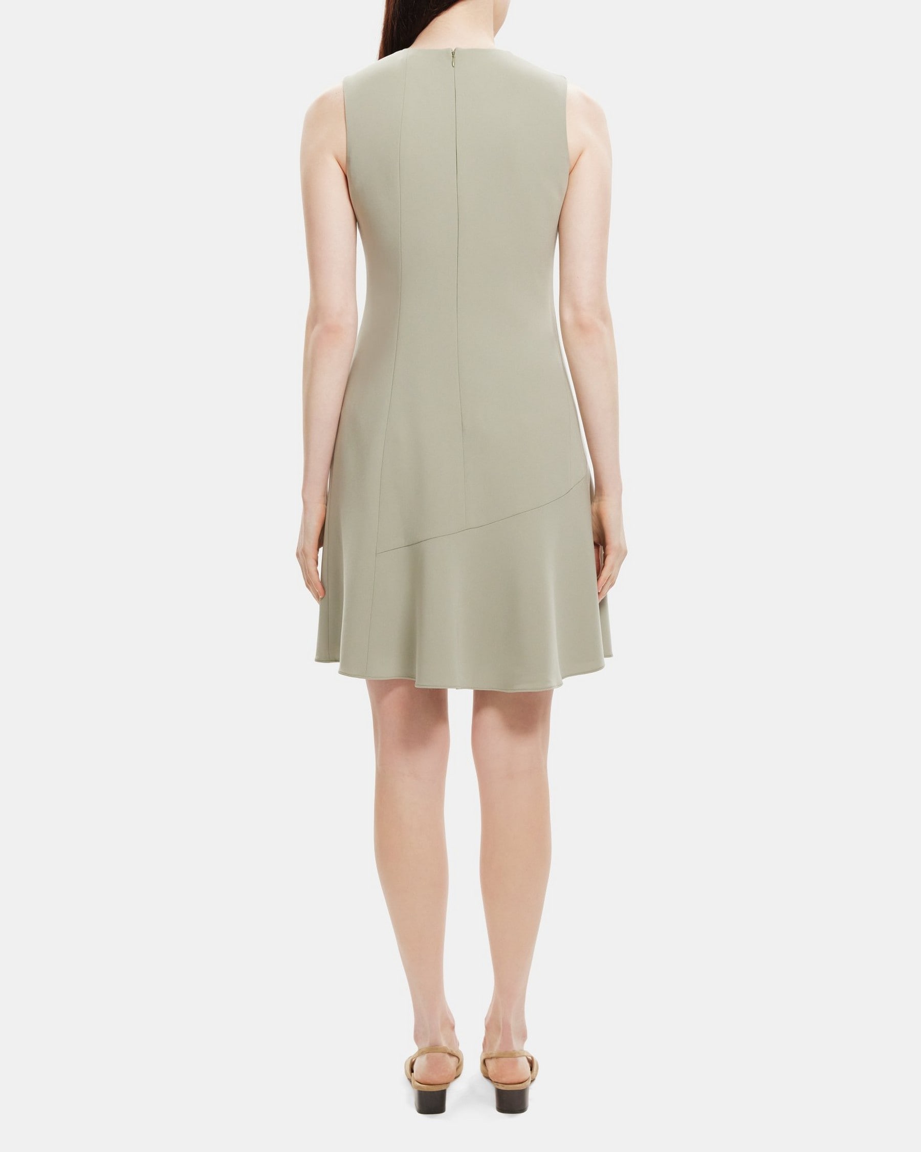 Crepe Fit-and-Flare Mini Dress | Theory Outlet