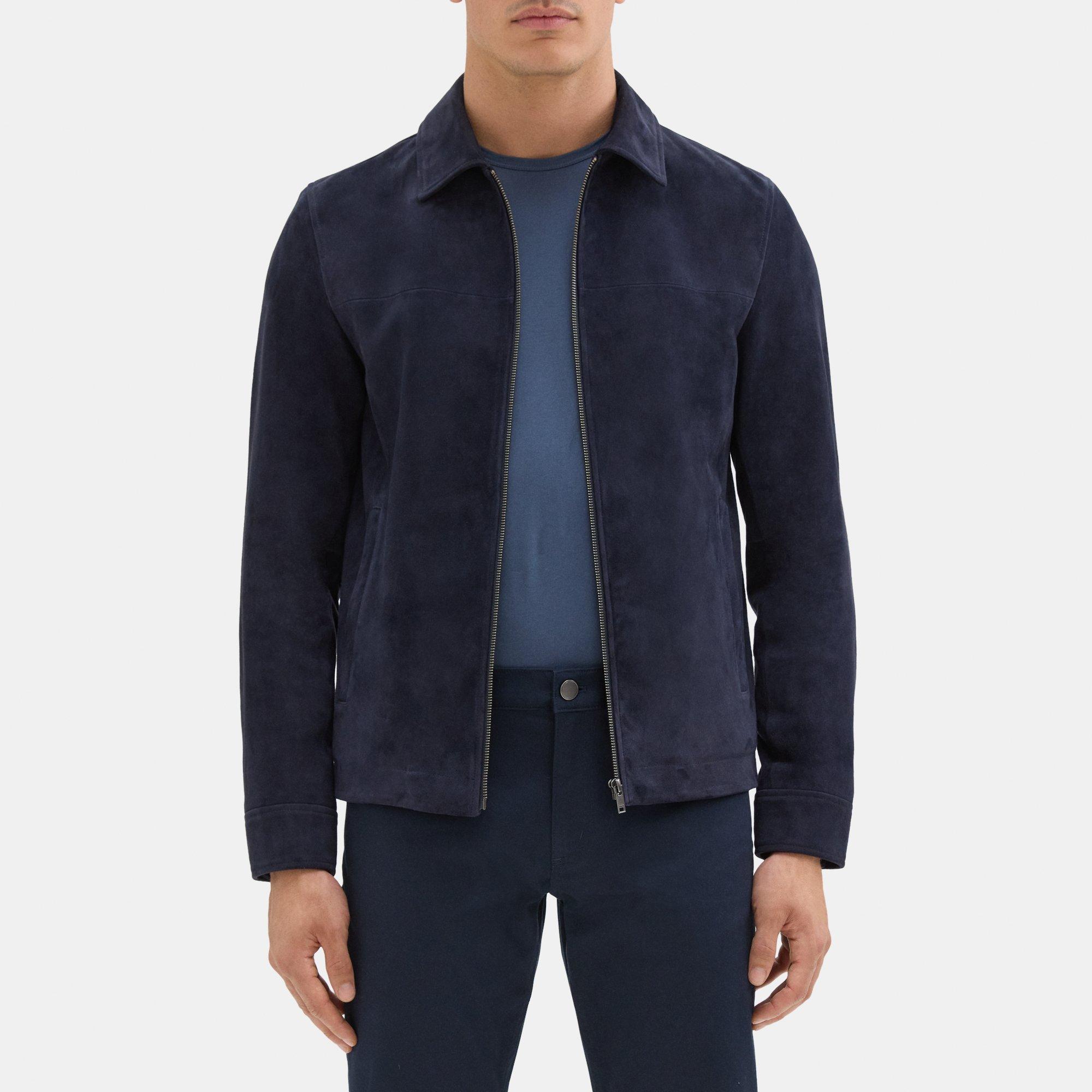 Suede Zip Jacket | Theory Outlet