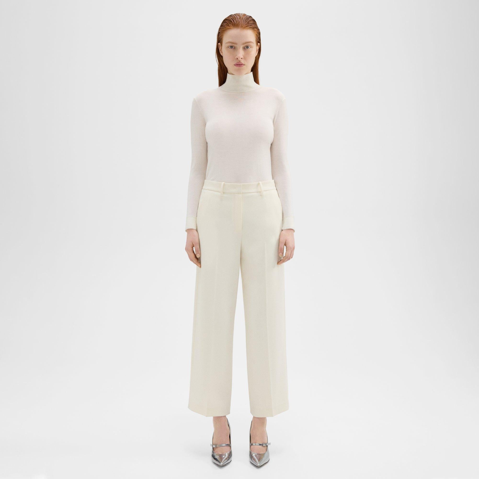 띠어리 Theory Relaxed Straight Pant in Admiral Crepe,RICE