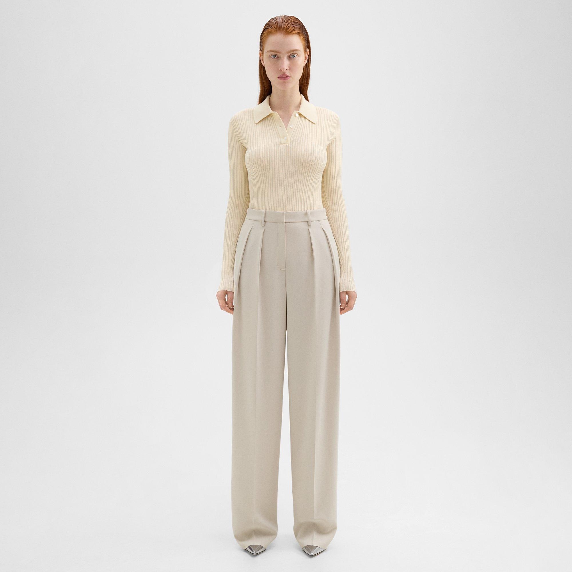 Admiral Crepe Double Pleat Pant | Theory