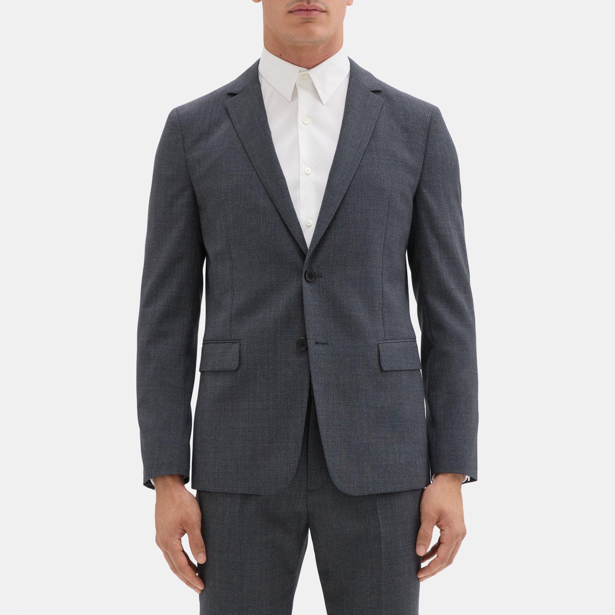 Theory Unstructured Blazer in Checked Wool-Blend