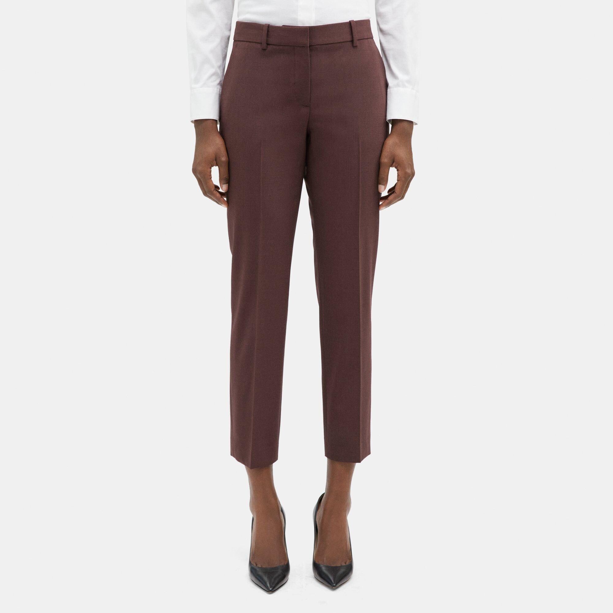 띠어리 Theory Classic Crop Pant in Sevona Stretch Wool,COPPER RUST