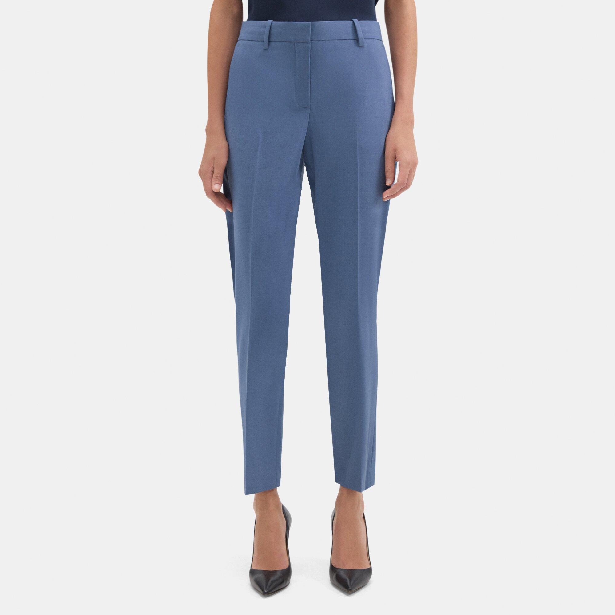 띠어리 Theory Classic Crop Pant in Sevona Stretch Wool,ATLANTIC