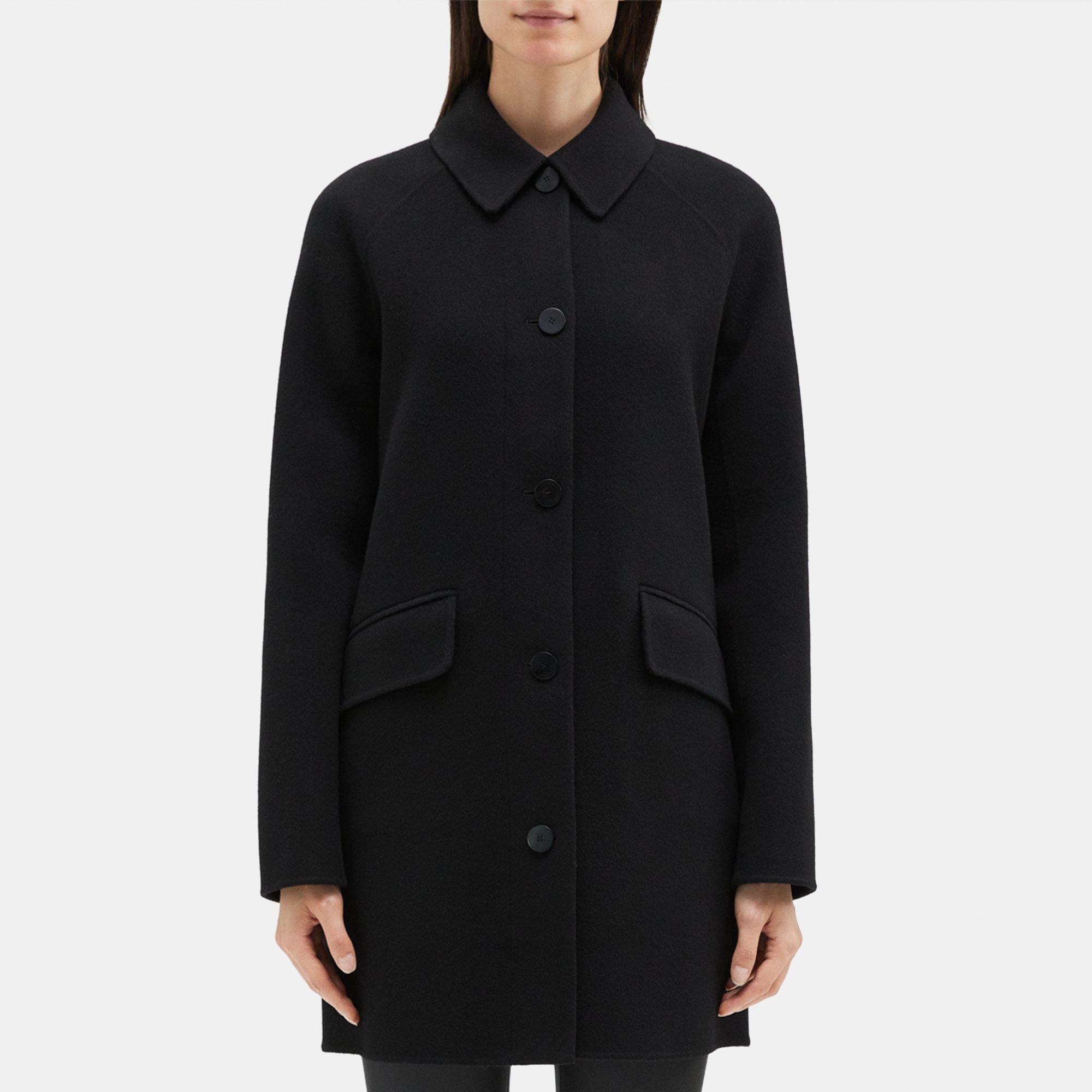 Theory Caban Coat in Double-Face Wool-Cashmere