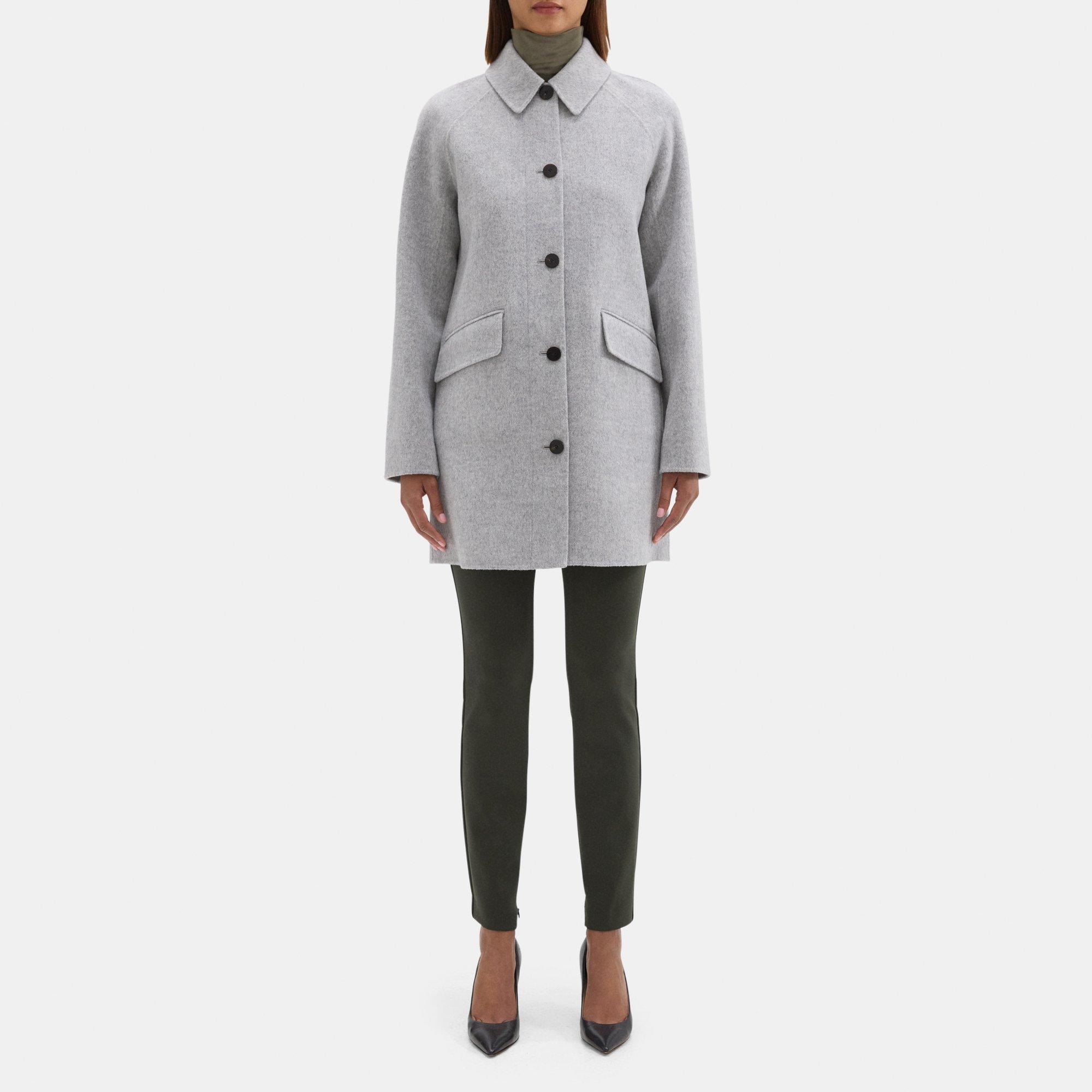 Double-Face Wool-Cashmere Caban Coat | Theory Outlet