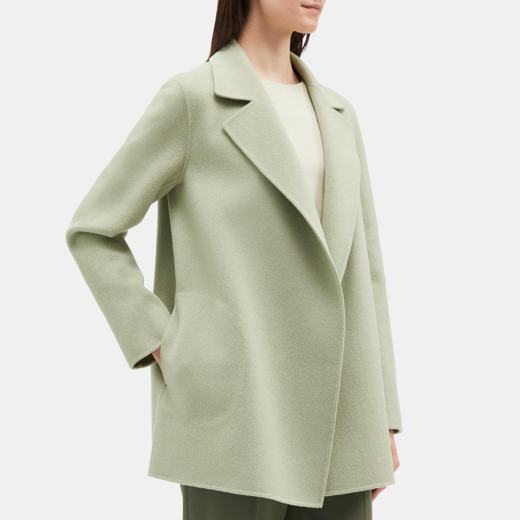 Double-Face Wool-Cashmere Open Front Coat | Theory Outlet