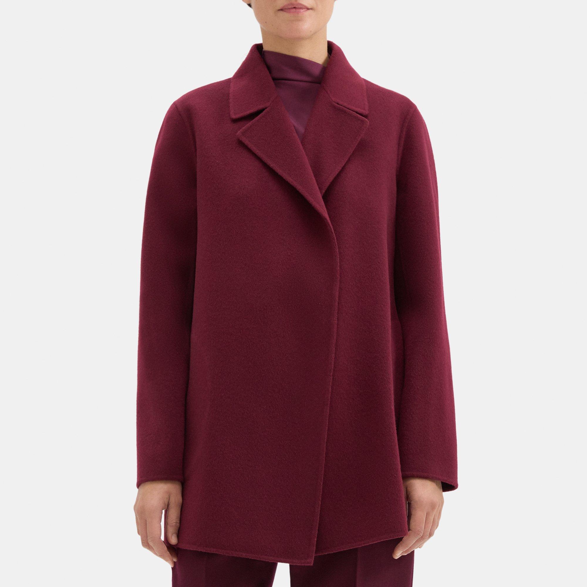 띠어리 Theory Open Front Coat in Double-Face Wool-Cashmere,DARK CURRENT