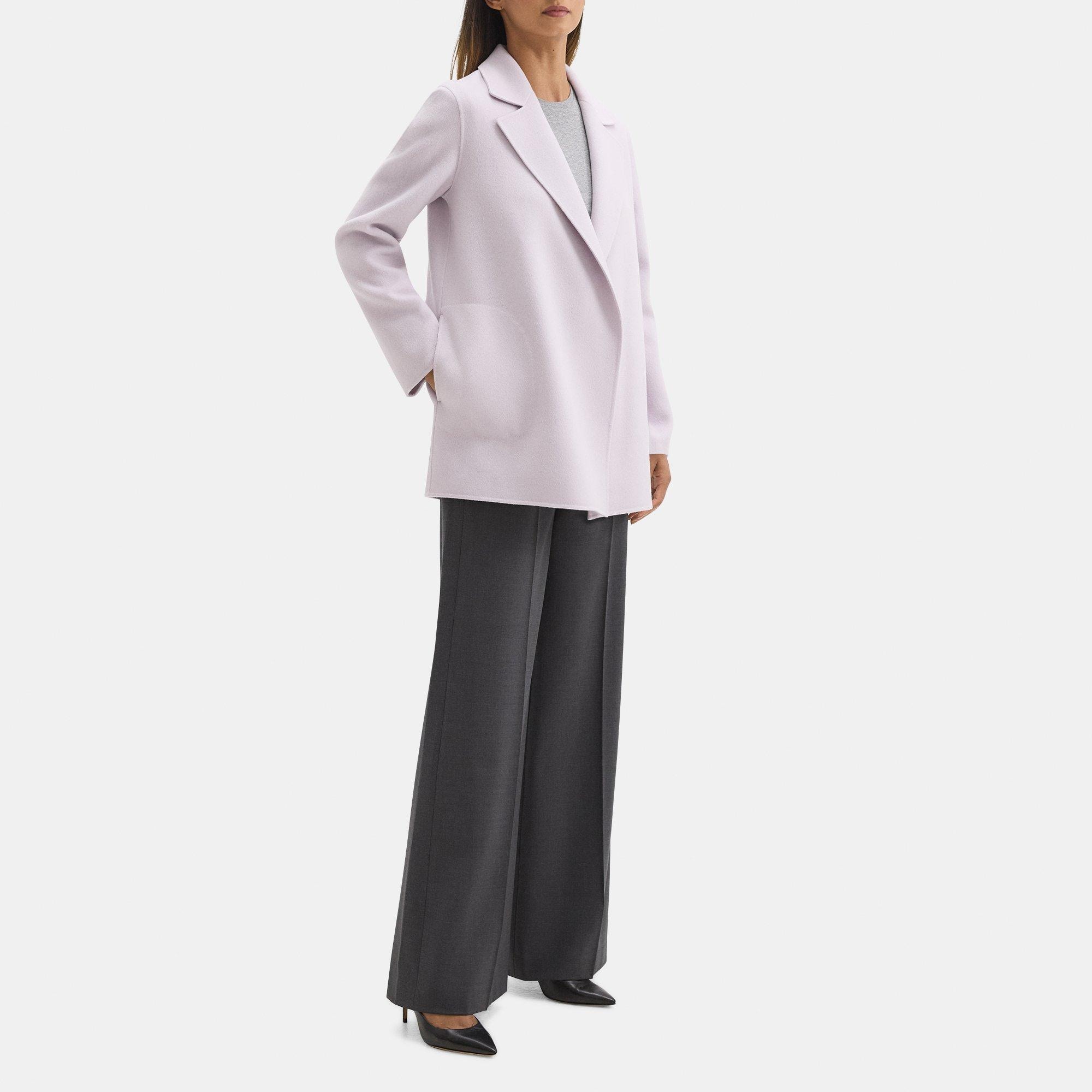 Double-Face Wool-Cashmere Open Front Coat | Theory Outlet